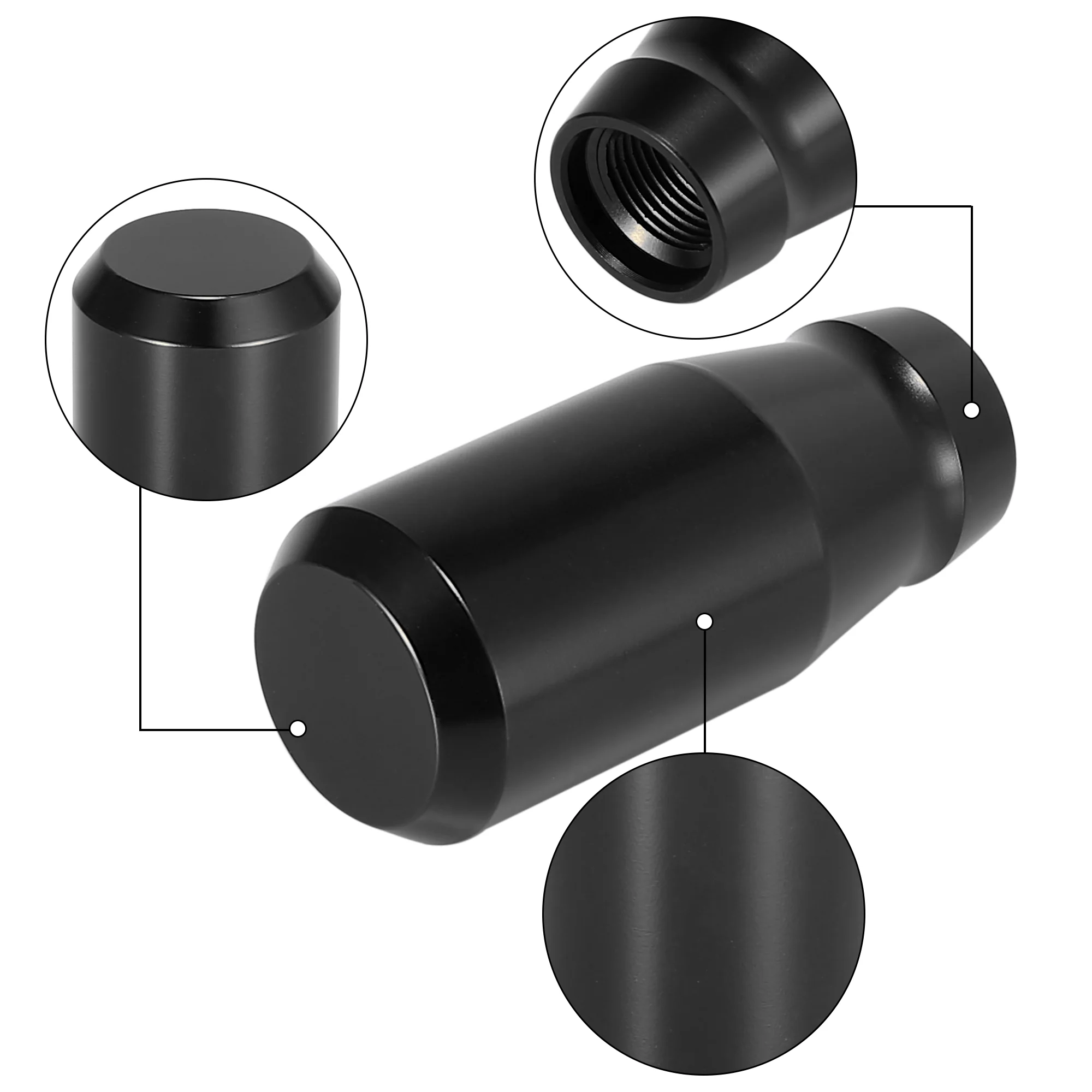 Metal Universal Shift Knob Gear Shift Manual Transmission Stick Shift Knob Set for Car Black - Image 6