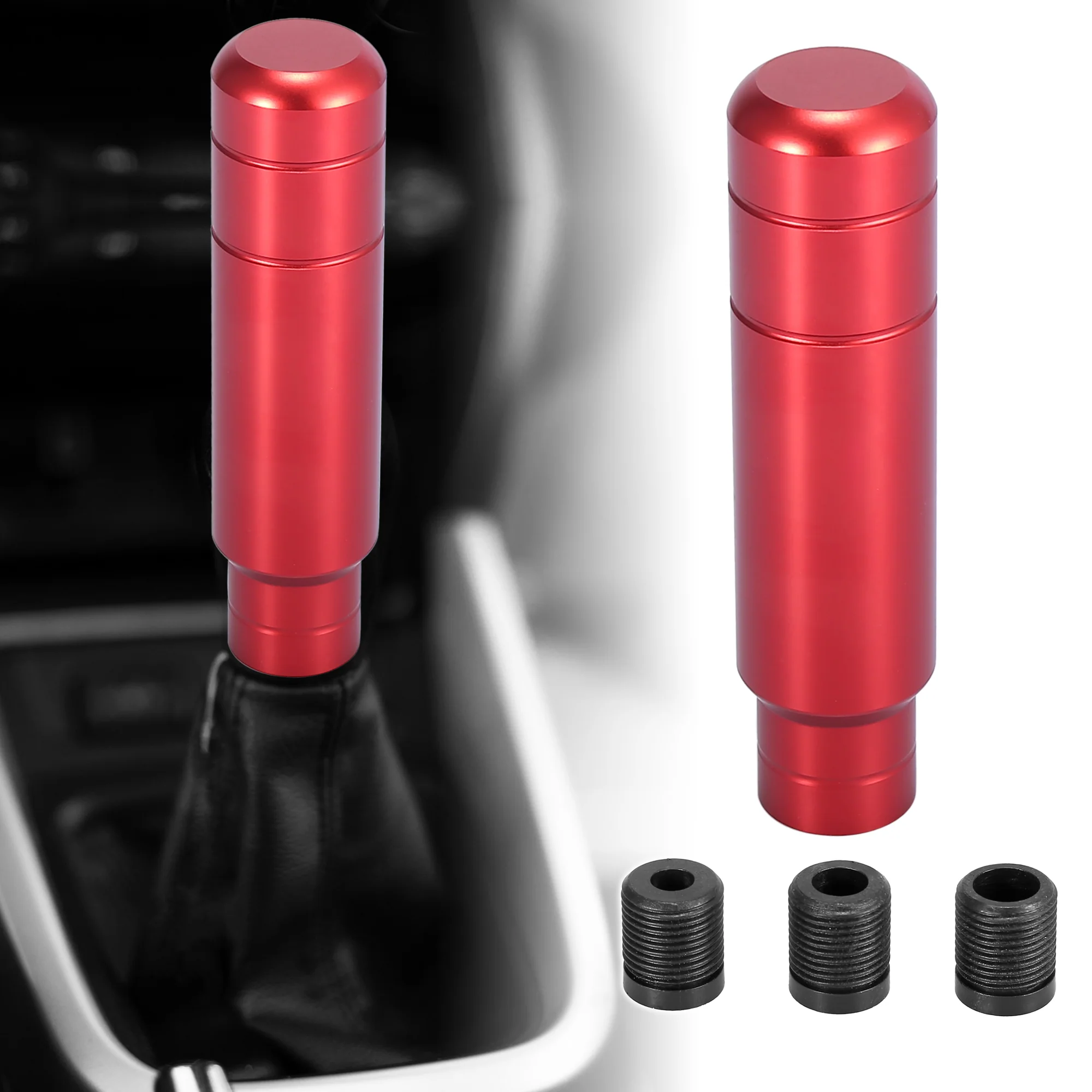 Metal Universal 5" Shift Knob Gear Shift Manual Transmission Stick Shift Knob Set for Car Red - Image 4