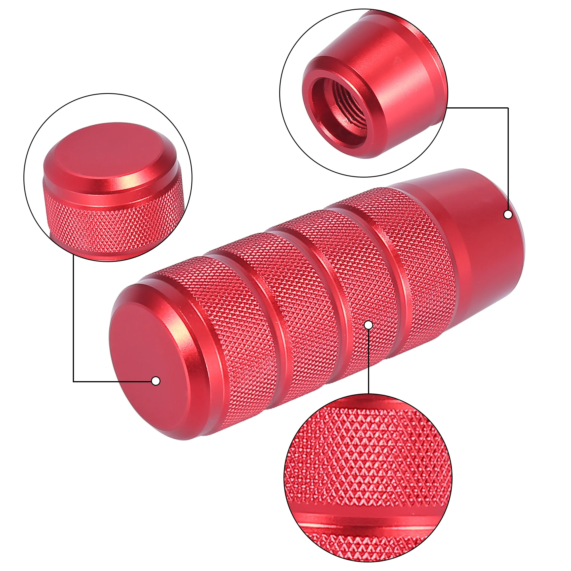 Metal Universal 9.5cm Shift Knob Gear Shift Manual Transmission Stick Shift Knob Set for Car Red - Image 6