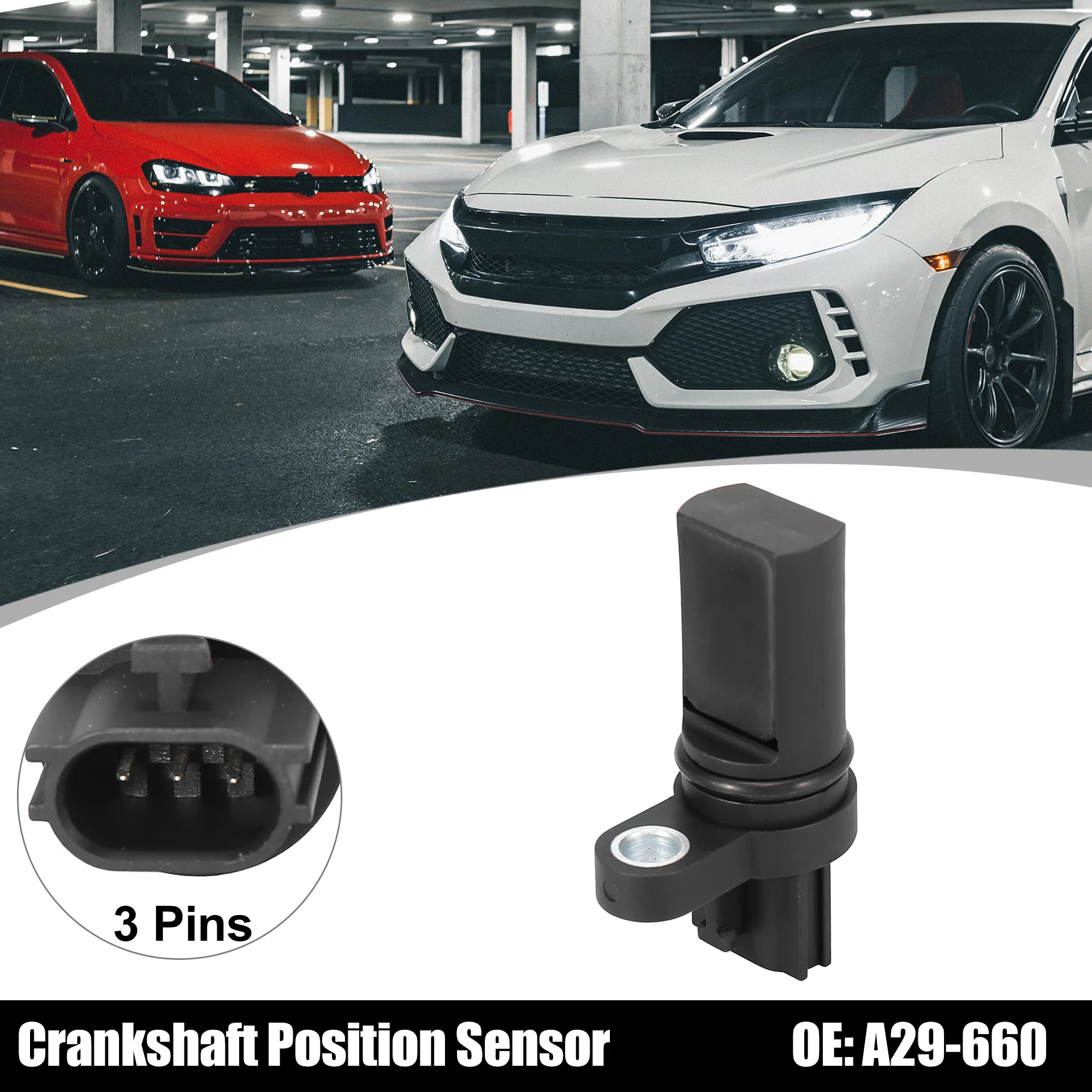 A29-660 Car Engine Crankshaft Position Sensor 3 Pins Replacement for Nissan for Infiniti Black - Image 2