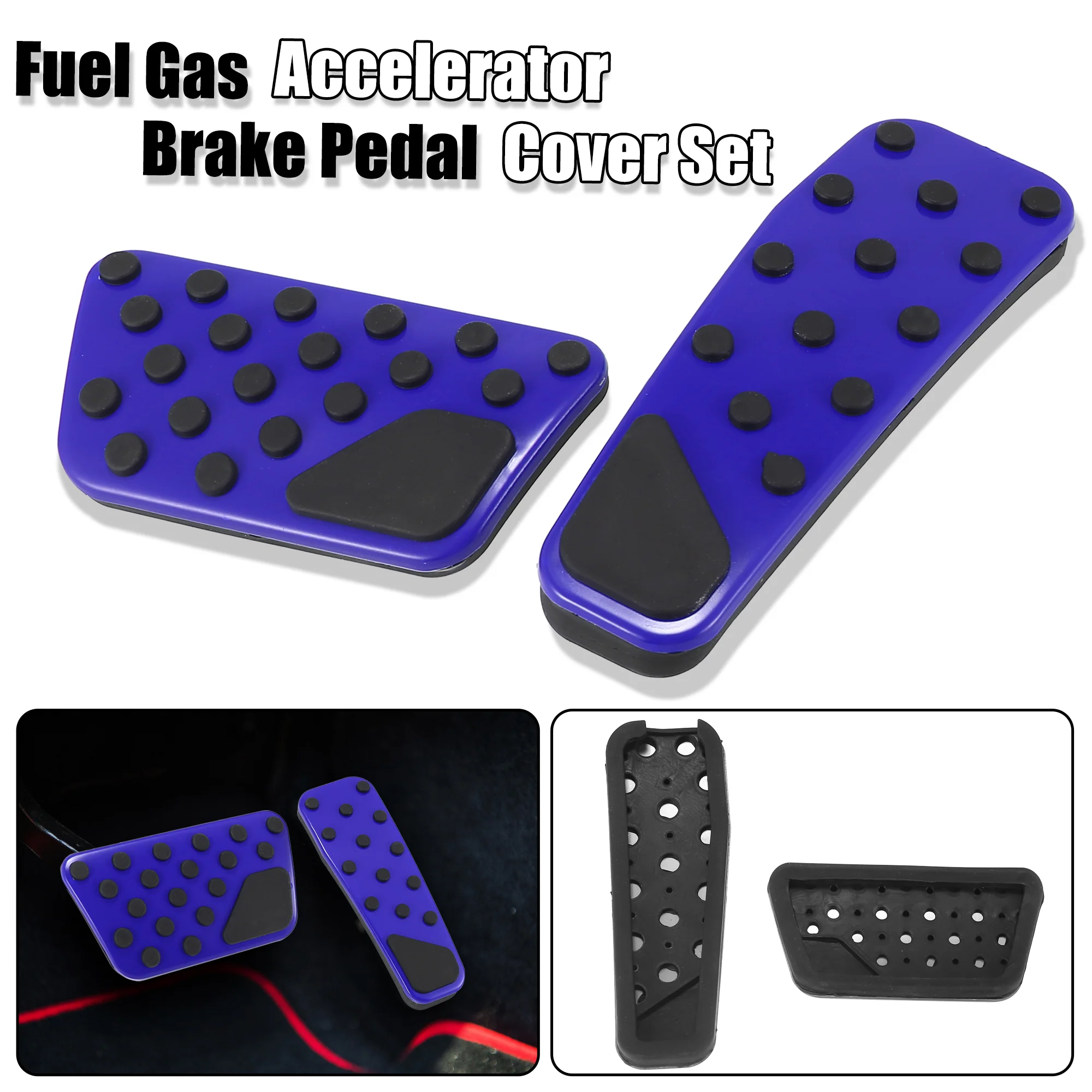 Brake Pedal Pad Gas Accelerator Pedal Cover Set Blue Replace for Dodge Challenger 2009-2018 Charger 2009-2019 for Chrysler 300 2009-2019 - Image 2