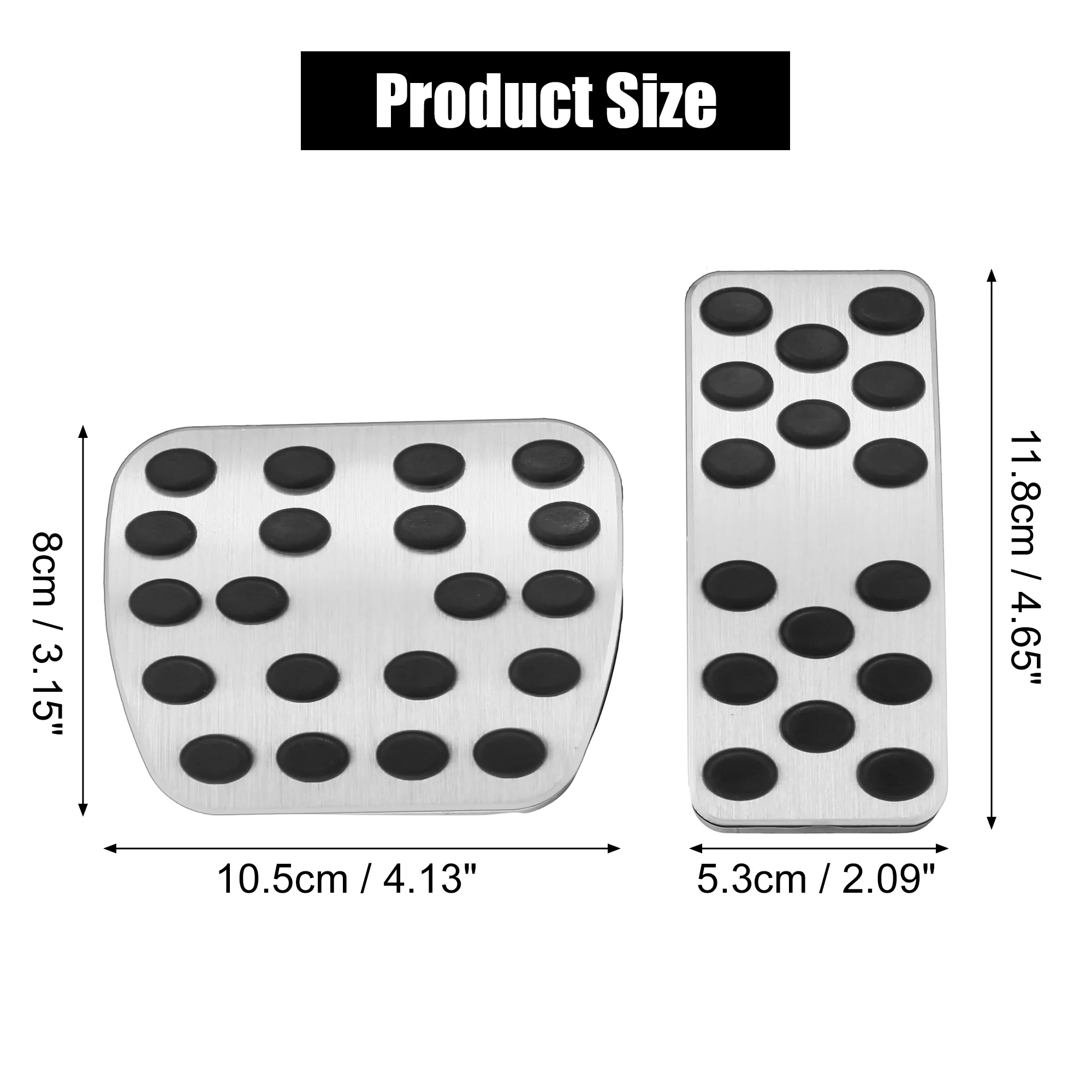 Silver Tone Brake Accelerator Pedal Pad Kit for Mercedes-Benz A B CLA GLA Class - Image 6