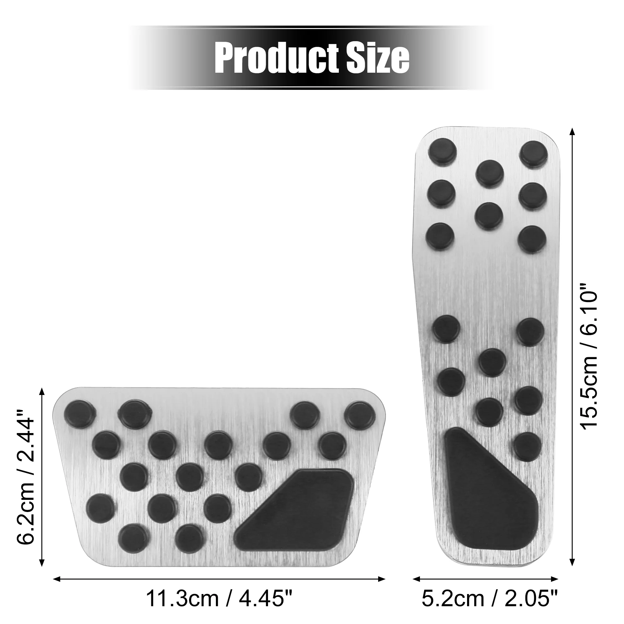 1 Set Anti Slip Aluminum Alloy Brake and Gas Accelerator Pedal Covers Foot Pedal Pads for Dodge Challenger Charger 2009-2019 for Chrysler 300 2014-2019 Silver Tone - Image 5