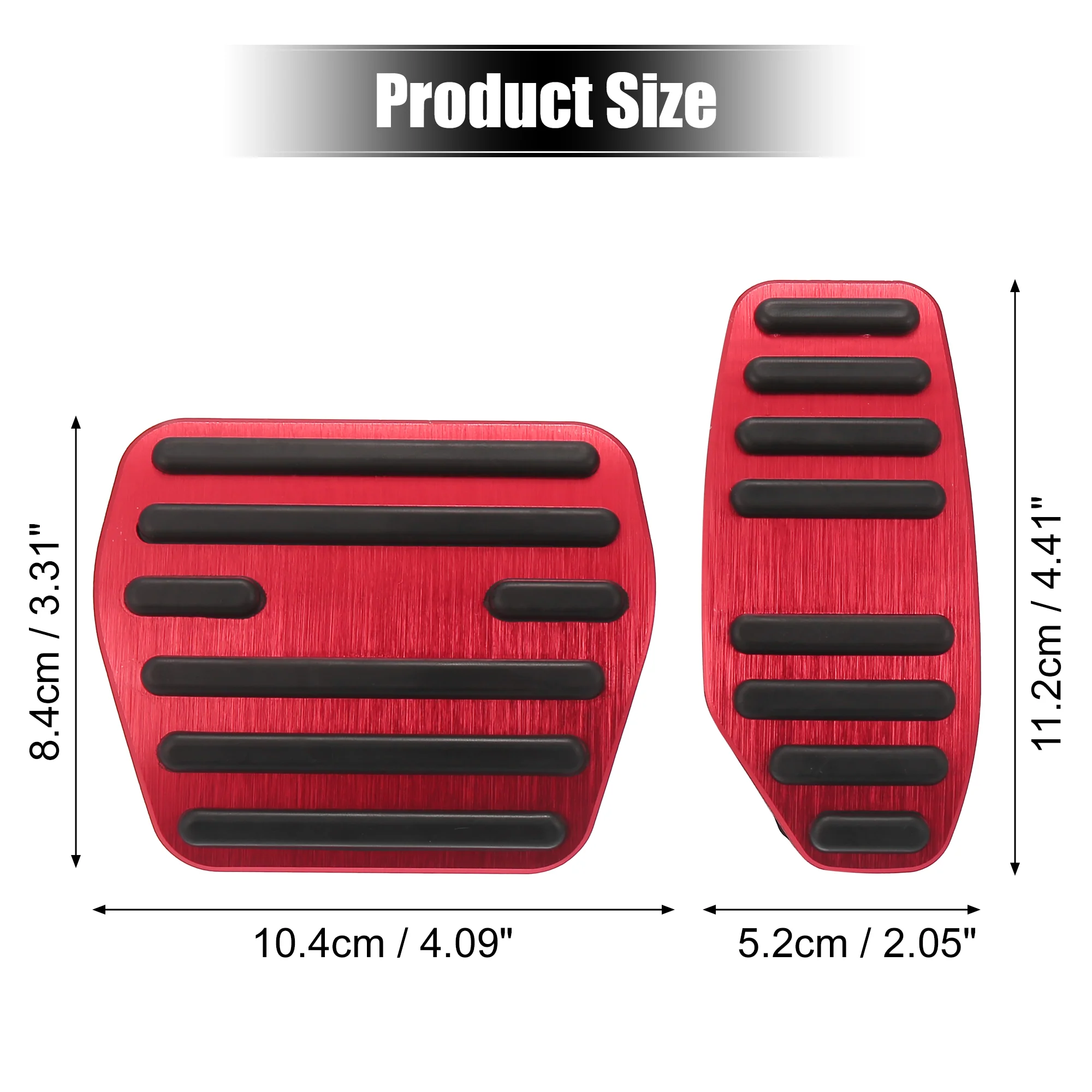 1 Set Anti Slip No Drilling Aluminum Alloy Brake and Gas Accelerator Pedal Covers Foot Pedal Pads for Nissan Kicks X-Trail Rogue Sport Qashqai Red - Image 5