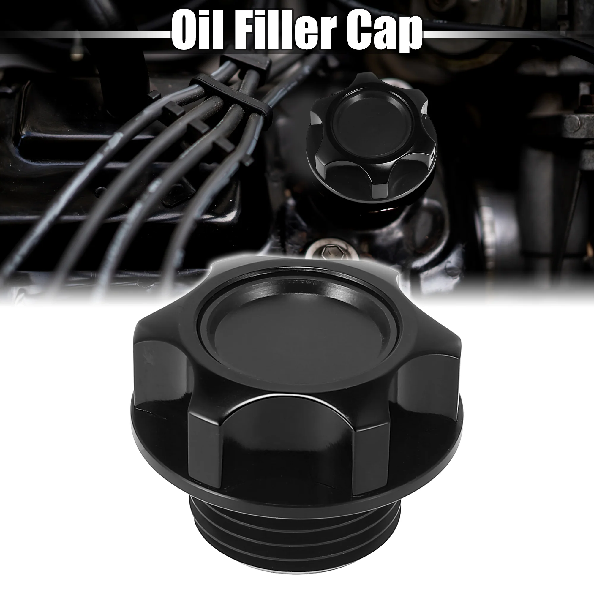 Black Aluminum Alloy Gas Engine Oil Filler Cap Plug Cover for Toyota Camry Highlander Crown Corolla Reiz - Image 2
