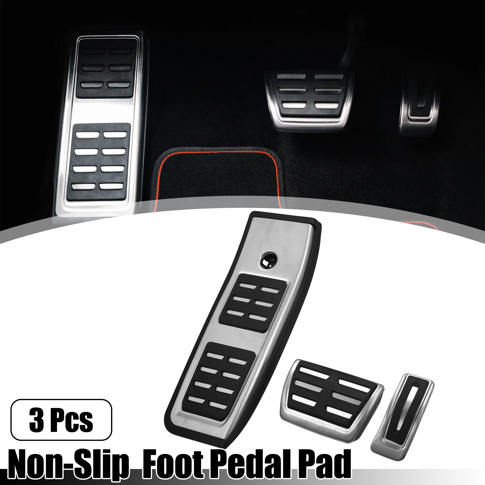 3pcs Foot Pedal Brake Gas Pedal Pad Footrest Pedal Non Slip Foot Pedal Pads Covers for Audi A4 B9 Sedan 2017-2021 for A5 Sportback Coupe 2018-2021 Non Slip Accelerator - Image 2