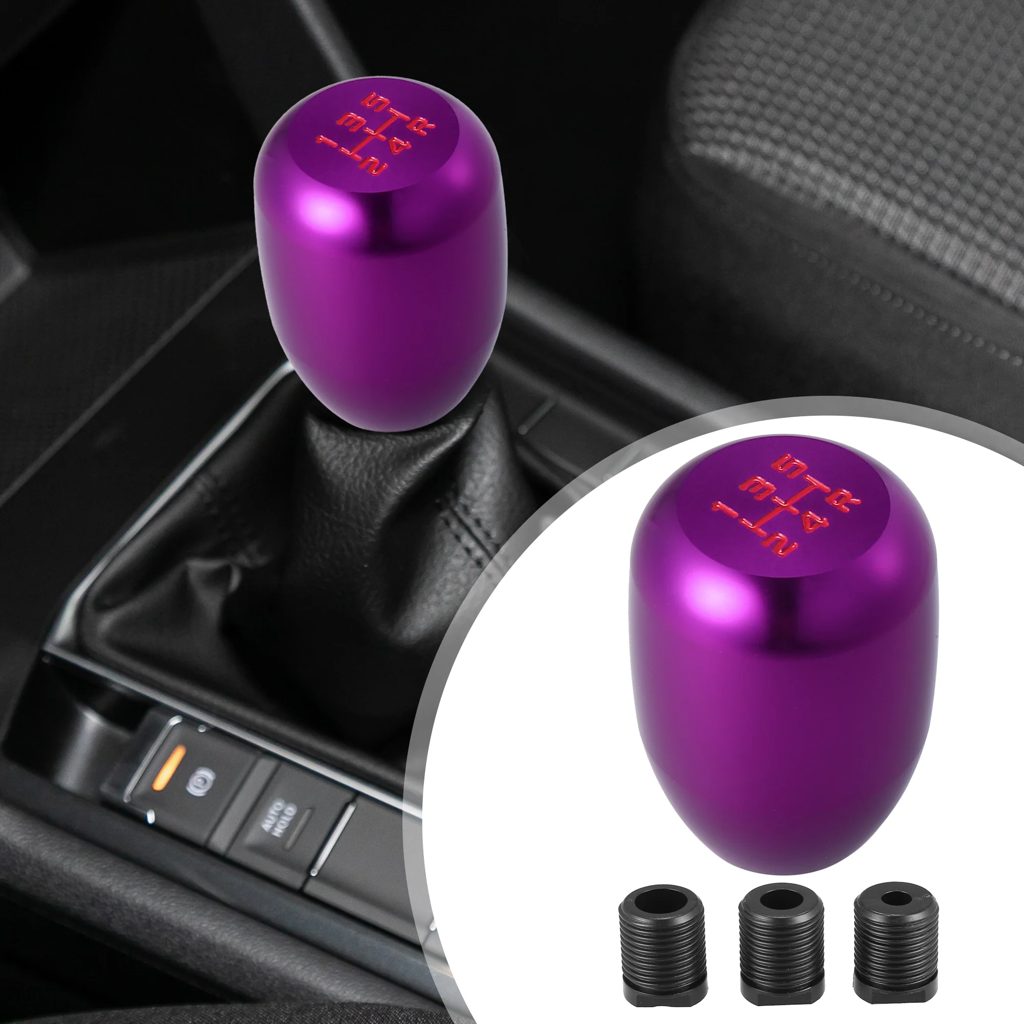 5 Speed Purple Manual Stick Shift Knob Universal Aluminum Alloy Auto Car Stick Shifter Knob Lever Handle Head - Image 4