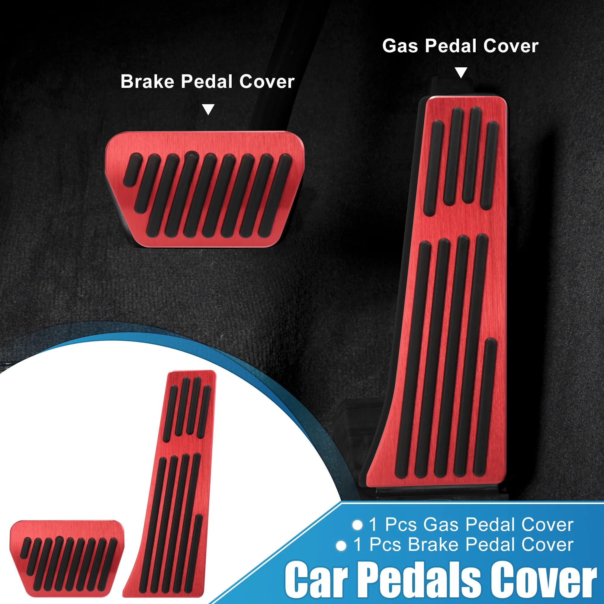 Gas Brake Pedal Cover Anti Slip Foot Pedals for BMW 1 2 3 4 5 7 Series 14-19 for BMW X3 X4 X5 X6 X7 17-21 Aluminum Alloy Red (Set of 2) - Image 4