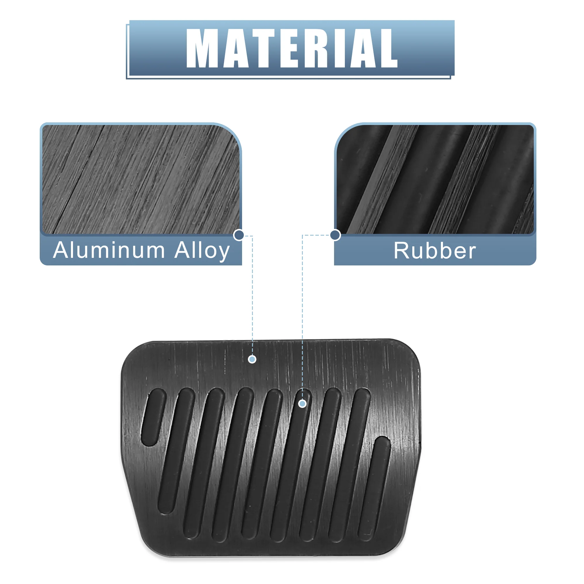 3 Pcs Anti Slip No Drilling Aluminum Alloy Pedal Covers Foot Pedal Pads for Mazda 2 3 6 CX-3 CX-5 CX-9 Black - Image 7