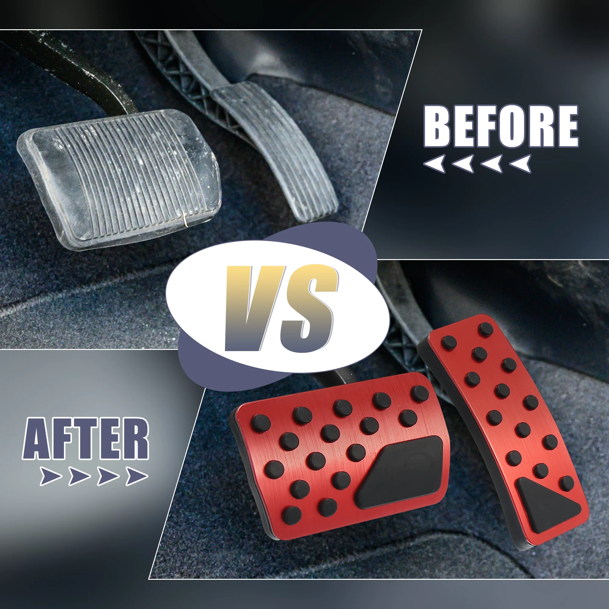 1 Set Car Brake Pedal Pad Gas Accelerator Pedal Cover for Jeep 2011-2021 Red - Image 5