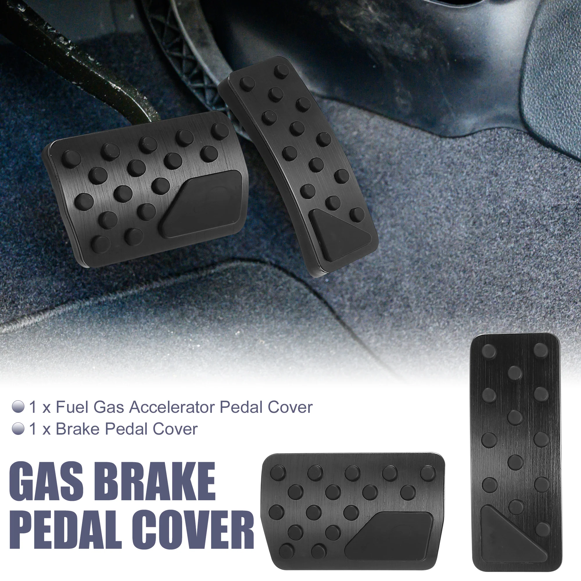1 Set Brake Pedal Pad Gas Accelerator Pedal Cover for Jeep Grand Cherokee for Dodge Durango 2011-2021 Black - Image 2