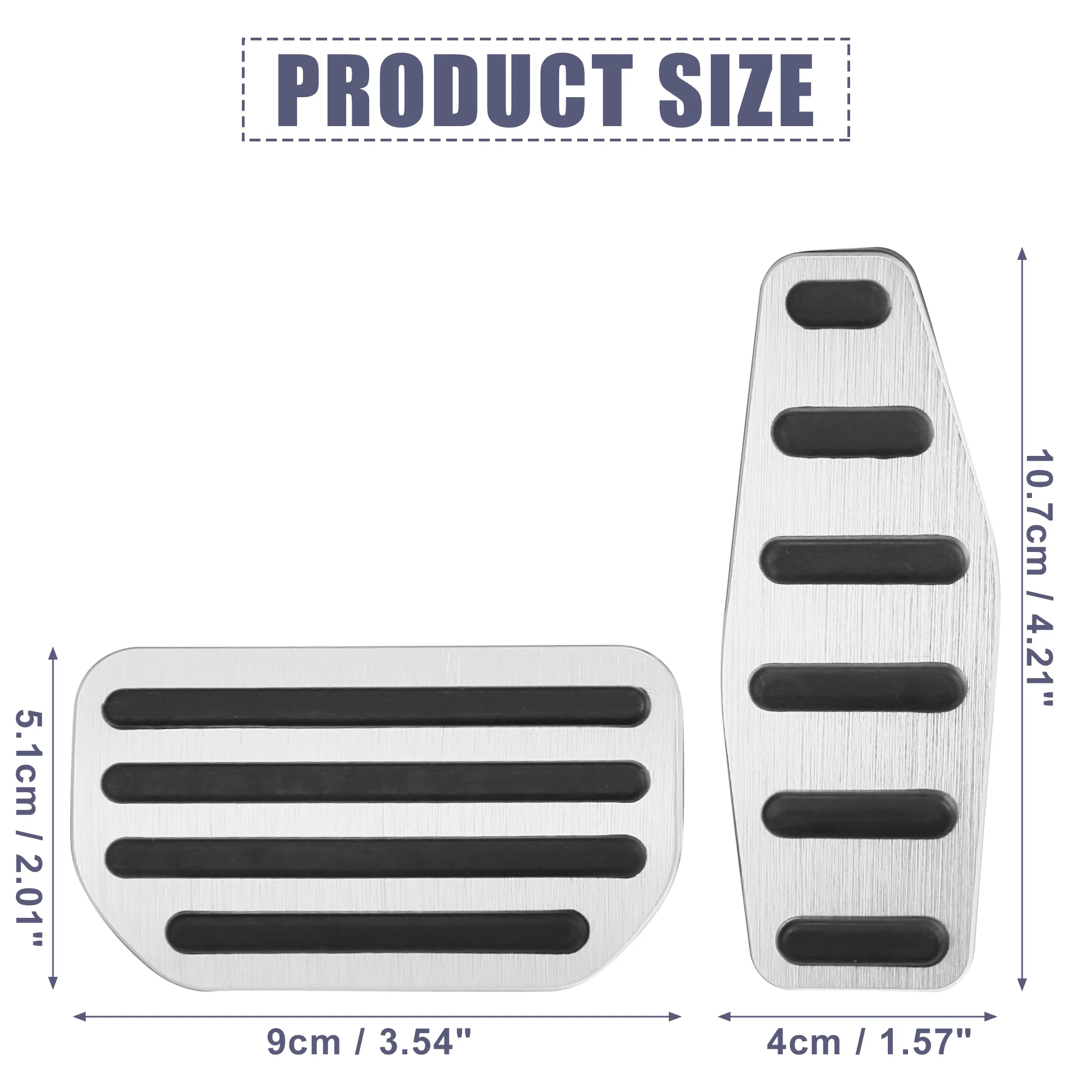 1 Set Automatic Transmission Brake Pedal Pad Gas Accelerator Pedal Cover for Suzuki Jimny JB64W Sierra JB74W Silver Tone - Image 6