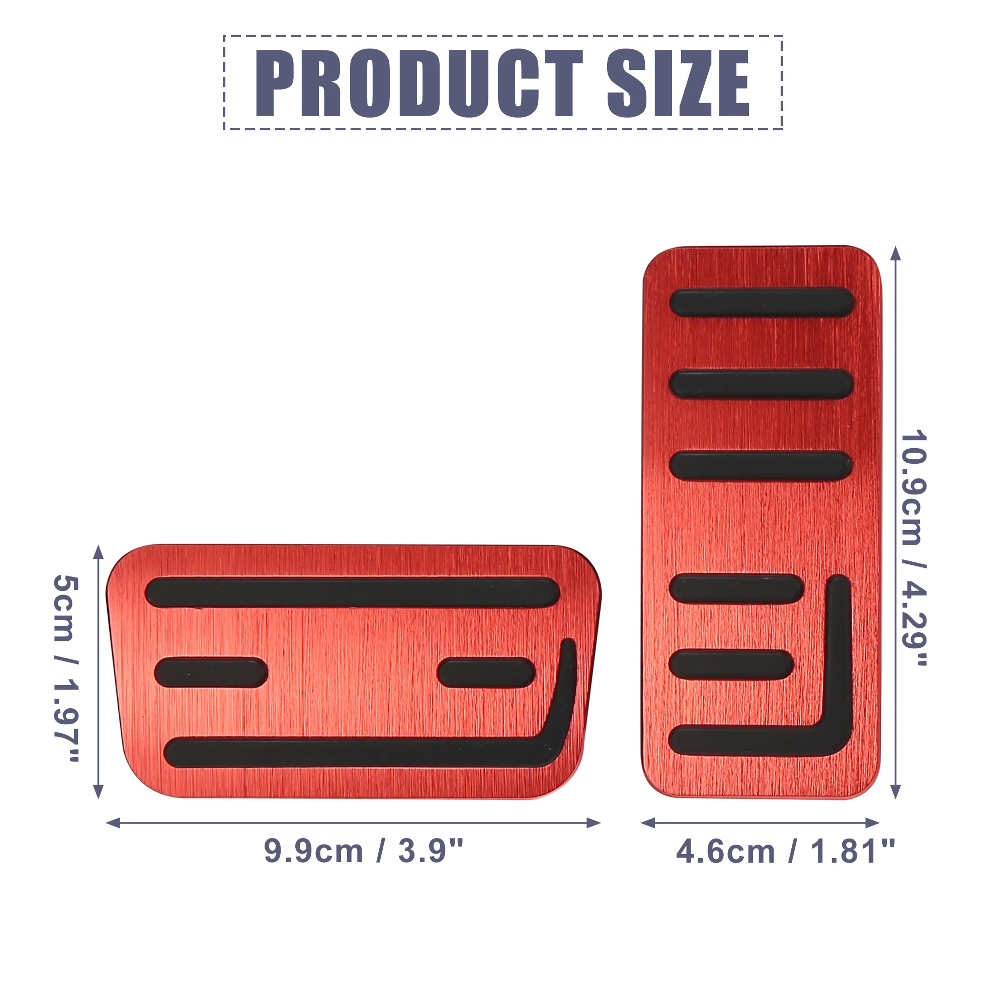 Foot Pedal Brake Gas Pedal Pad Kit Non Slip Foot Pedal Pad Covers for Honda Fit 2021 Red - Image 6