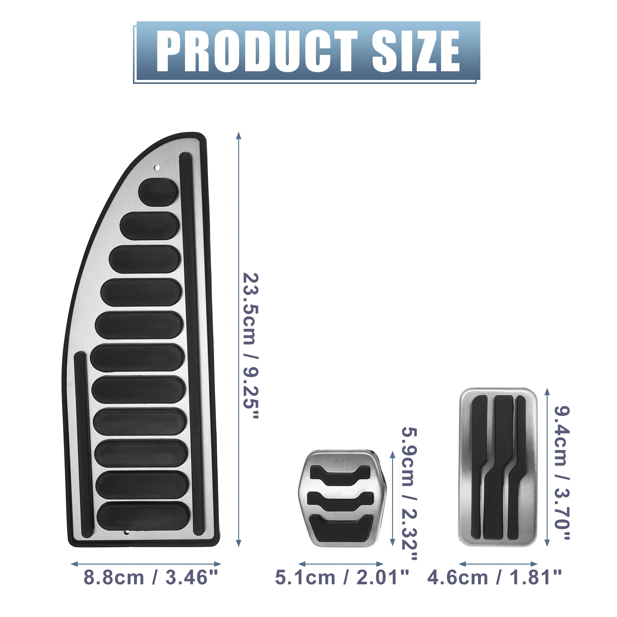 1 Set Anti Slip No Drilling Aluminum Alloy Clutch Brake Gas Accelerator Foot Pedal Pads for Ford Escape Kuga 2013-2021 for Focus 11-20 for Lincoln MKC 2015-2019 Silver Tone - Image 6
