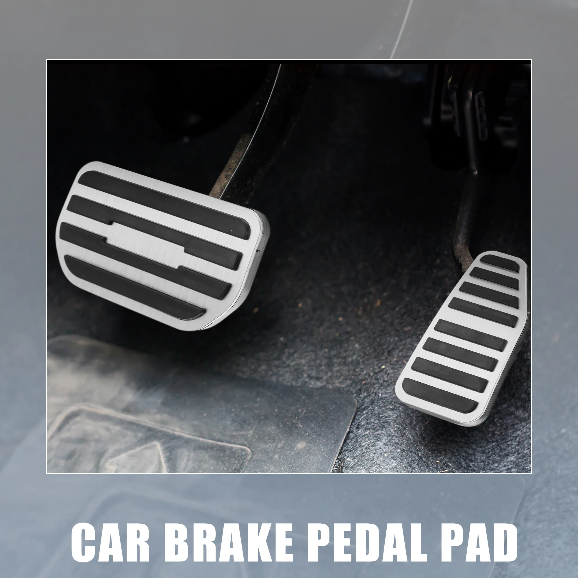 Anti Slip Aluminum Alloy Car Foot Pedal Pads Accelerator Gas Brake Pedal Cover Kit for Suzuki Solio Silver Tone - Image 4