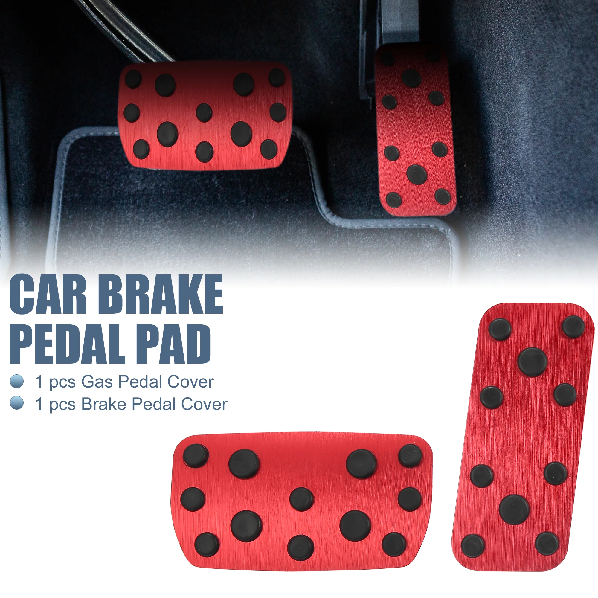 Anti Slip Aluminum Alloy Car Foot Pedal Pads Accelerator Gas Brake Pedal Cover Kit for Subaru Impreza GE GH GR GV Forester SG SH SJ Red - Image 2