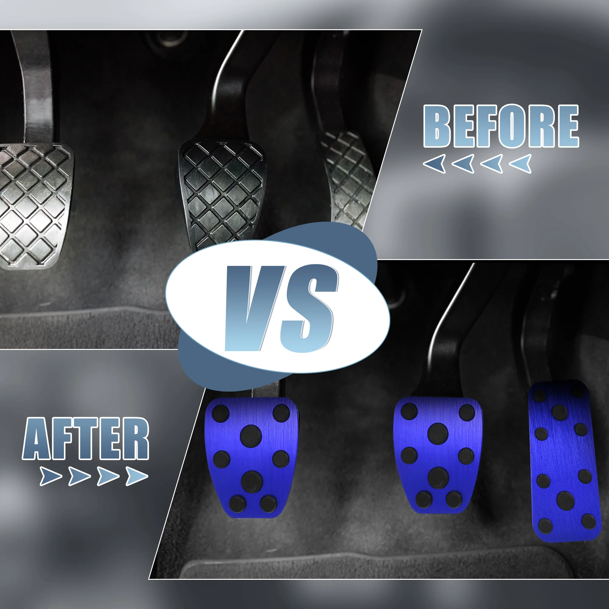 Anti Slip Aluminum Alloy Car Foot Pedal Pads Accelerator Gas Brake Clutch Pedal Cover Kit for Subaru Impreza GE GH GR GV Forester SG SH SJ Blue - Image 5