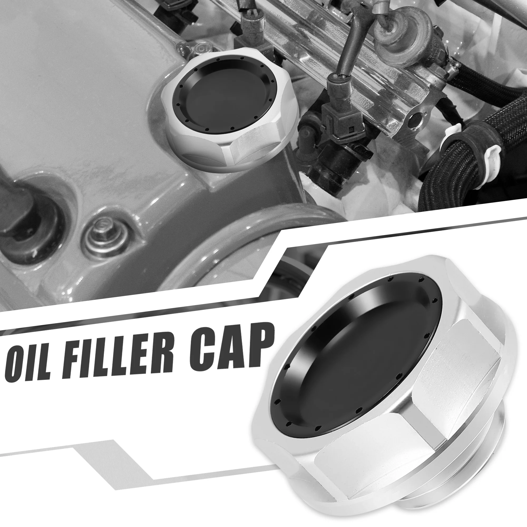 Engine Oil Filler Cap Oil Filler Plug Cover Black for Acura Integra RSX TSX for Honda Accord Civic Element - Image 2