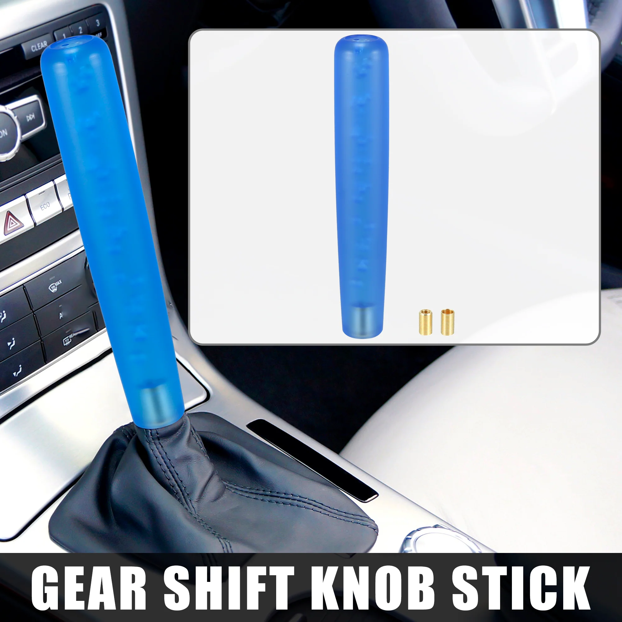 1 Set 25cm Gear Shift Knob Stick Faux Crystal Transparent Bubble Throw Gear Shifter Car Interior Shift Knob Blue - Image 2