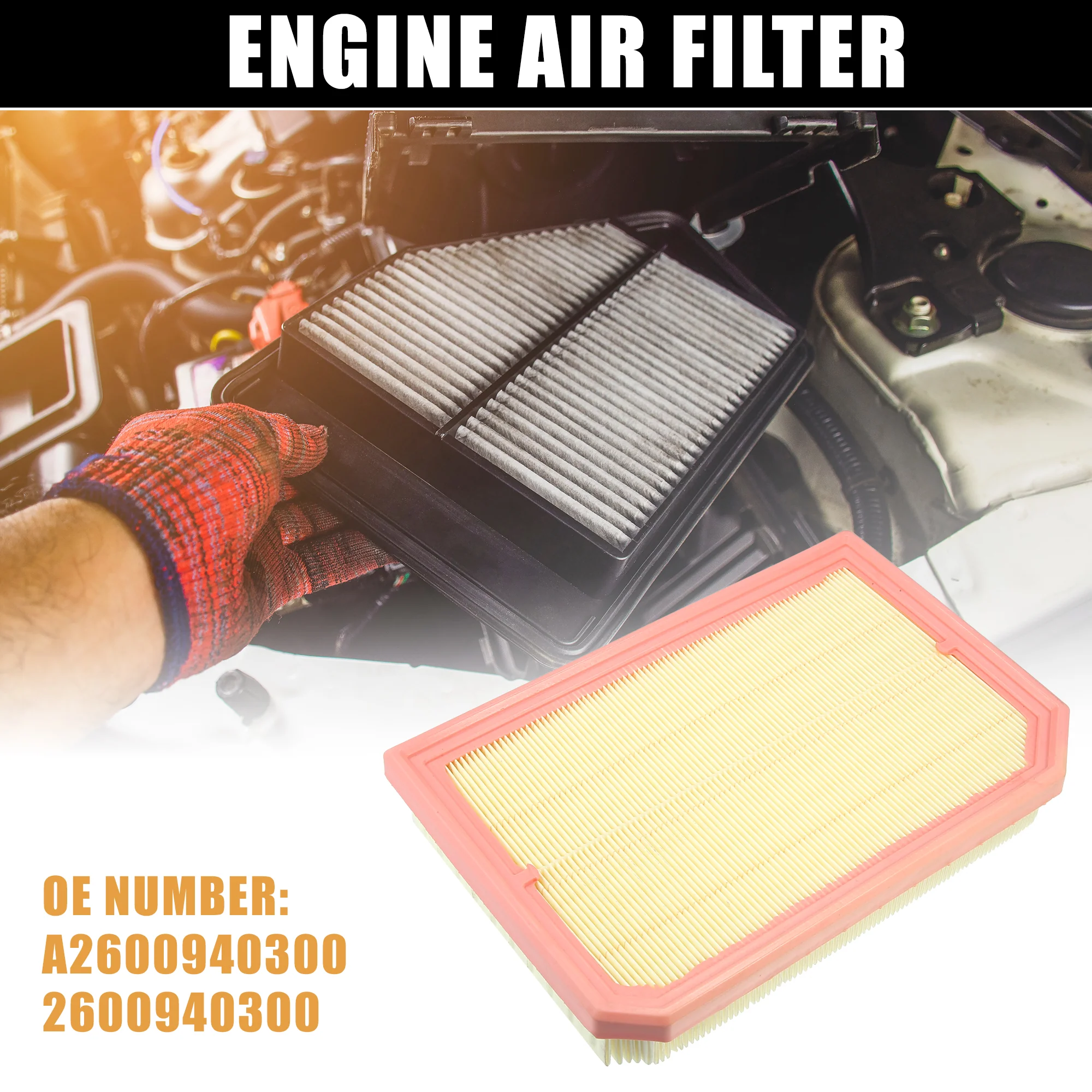 Car Engine Air Filter A2600940300 2600940300 for Mercedes-Benz A220 2.0L 2019-2022 A35 AMG 2.0L CLA250 2.0L 2020-2022 GLA35 AMG 2.0L GLA250 2021-2022 - Image 2