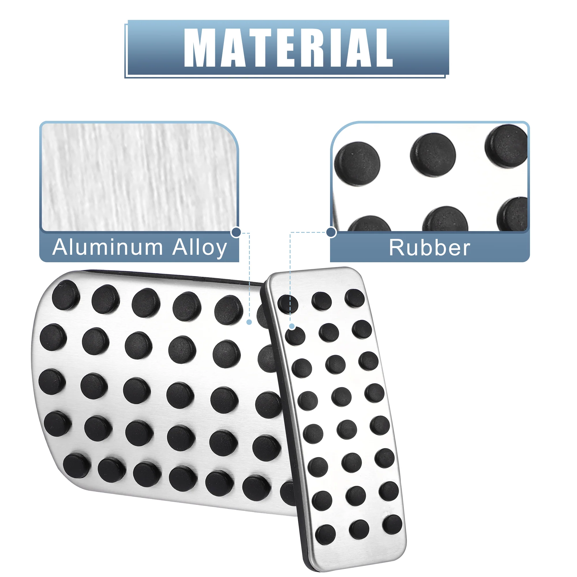 2pcs Gas and Brake Pedals Pads Cover Anti-Slip for Mercedes-Benz GLE GLS ML GL 350 2013-2019 Stainless Steel Car Pedals Accessories No Drill - Image 7