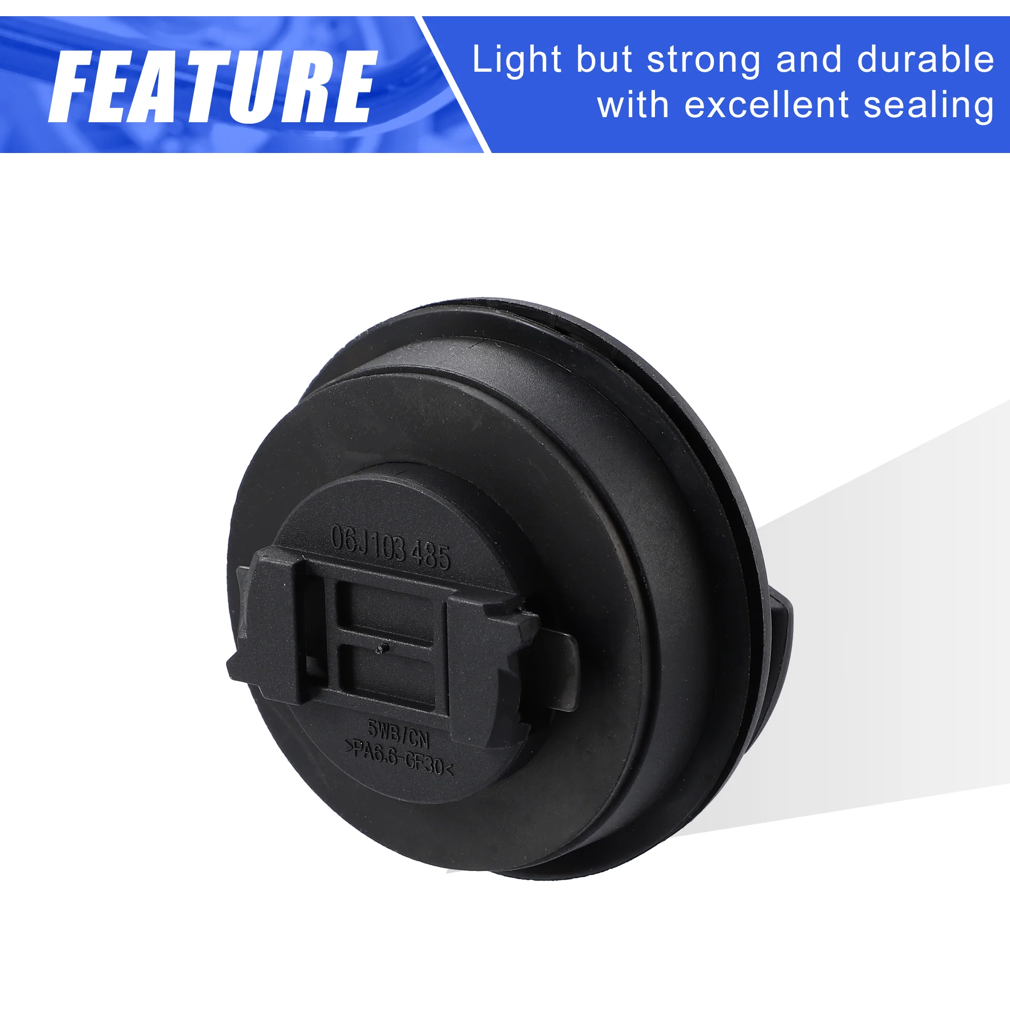 Engine Fuel Tank Cap Gas Oil Filler Plug Cover Replace 06C103485P 03C103485A for Volkswagen Golf 2010-2012 for Audi A4 A5 A6 Black - Image 6