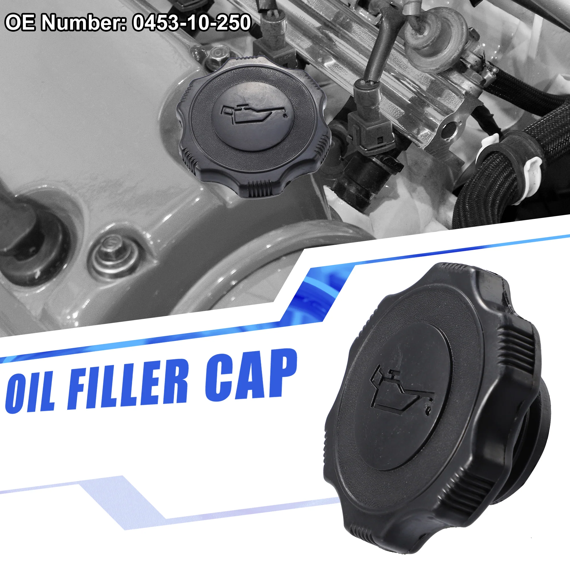 Engine Fuel Tank Cap Gas Oil Filler Plug Cover Replace 0453-10-250 for Mazda MX-6 1988-1997 for Mazda Millenia Miata Black - Image 2