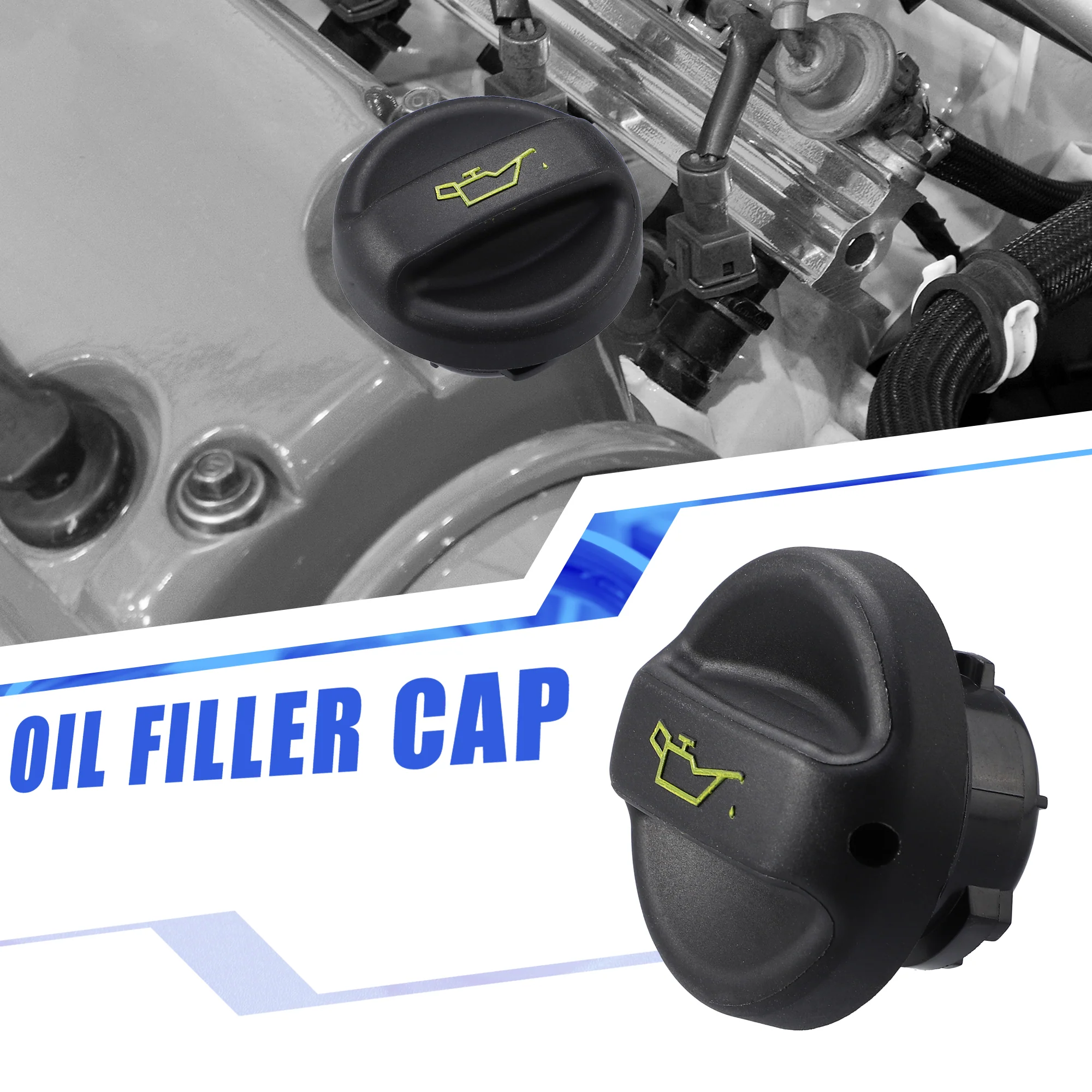 Engine Fuel Tank Cap Gas Oil Filler Plug Cover for Peugeot 206 1998-2016 Black - Image 2