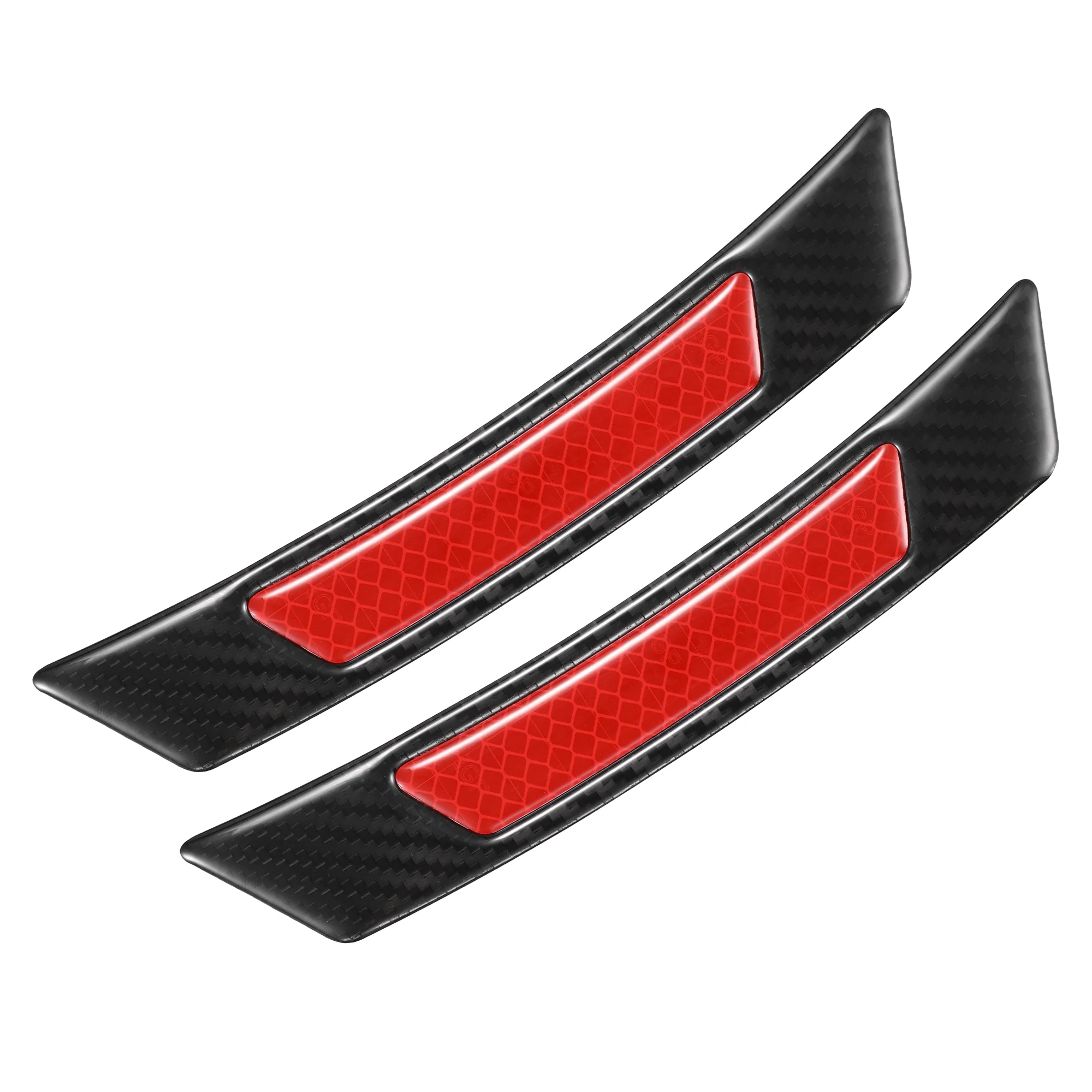 2 Pcs Carbon Fiber Pattern Car Wheel Well Fender Reflective Stickers Universal Side Marker Anti-Collision Sticker Decal Black Red - Image 7