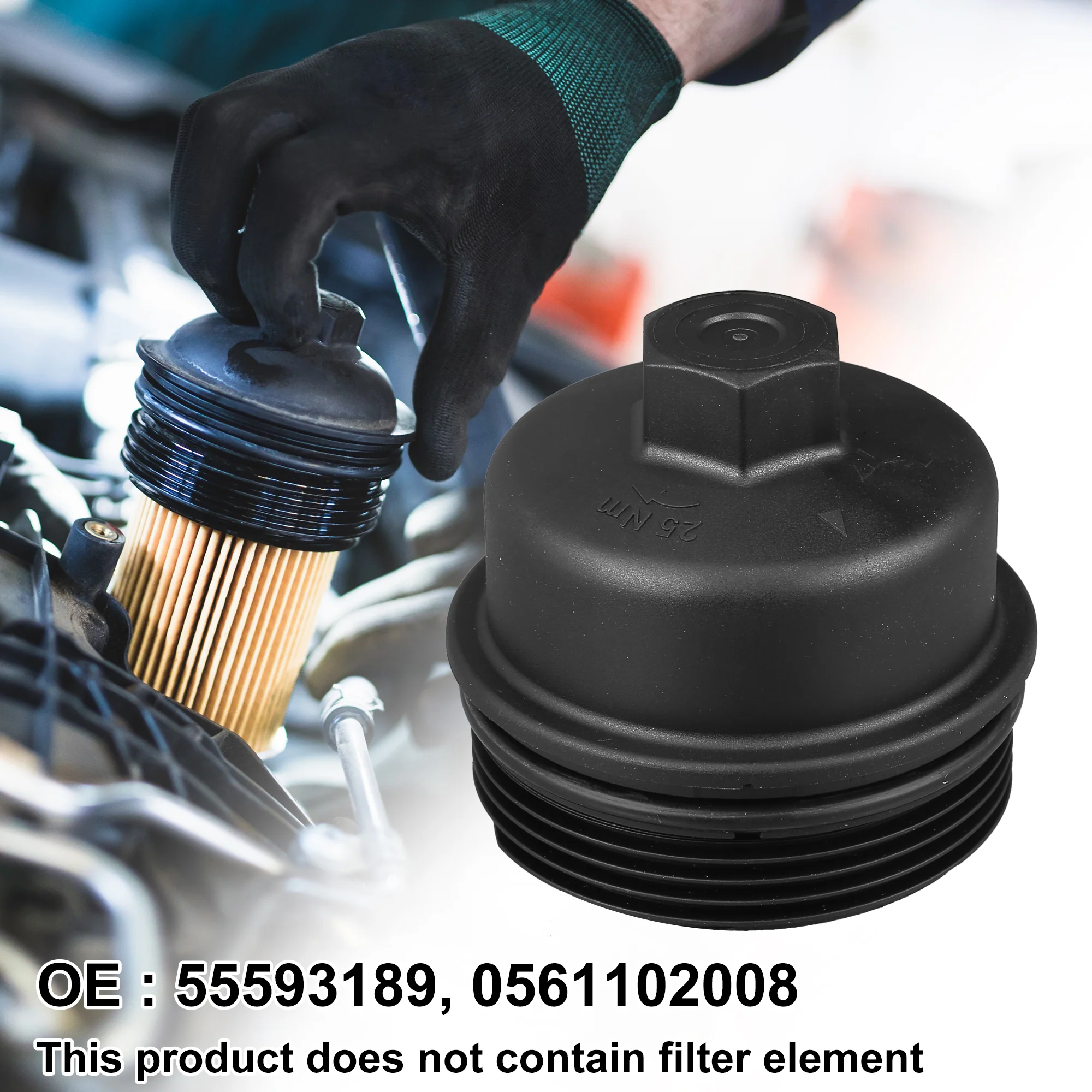 No.55593189 Engine Oil Filter Housing Cap Cover for Buick Encore 2013-2021 for Chevy Aveo Aveo5 2009-2011 - Image 2