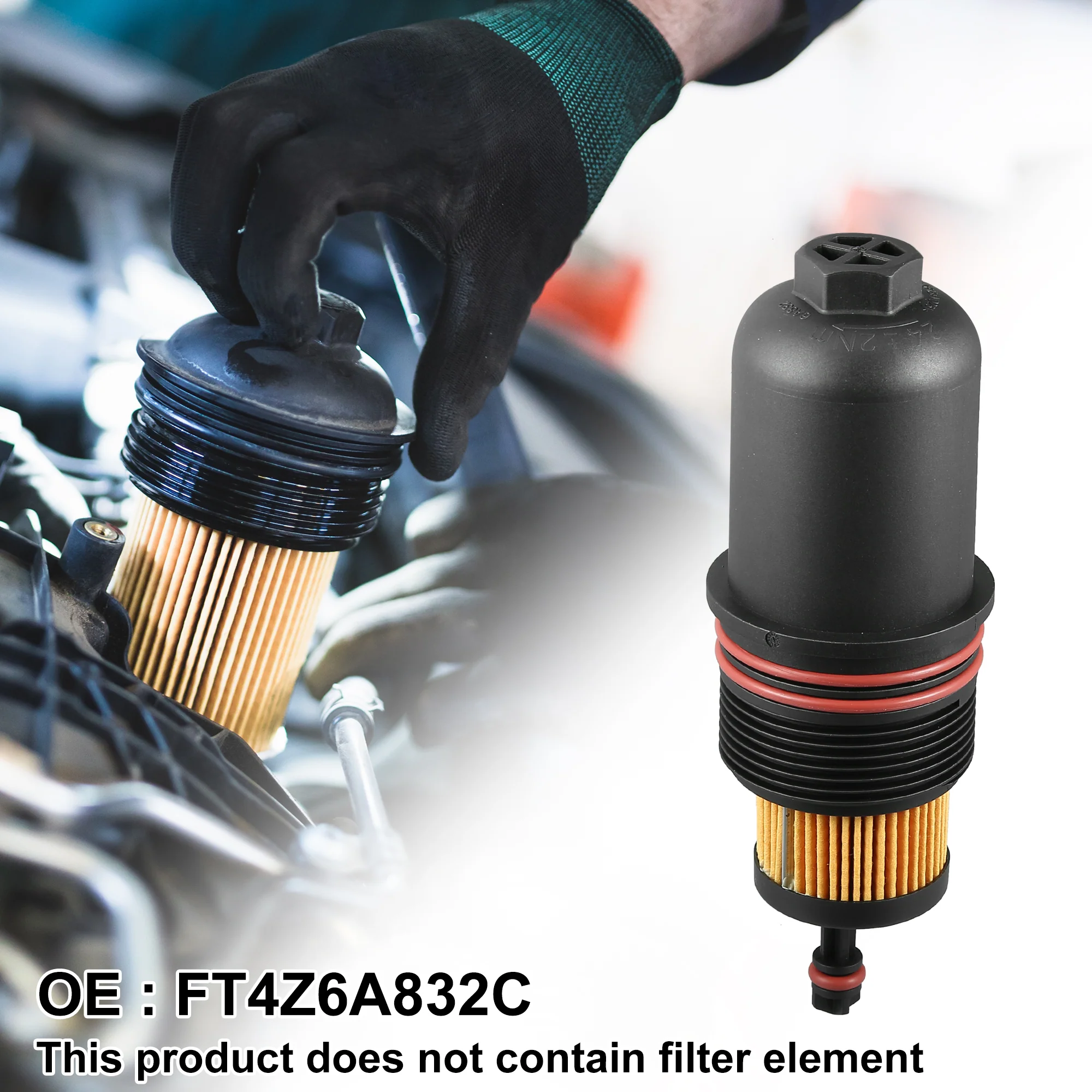 FT4Z6A832C Engine Oil Filter Housing Cap Cover for Ford F150 2015-2020 for Ford Fusion 2017-2020 2.7L V6 - Image 2