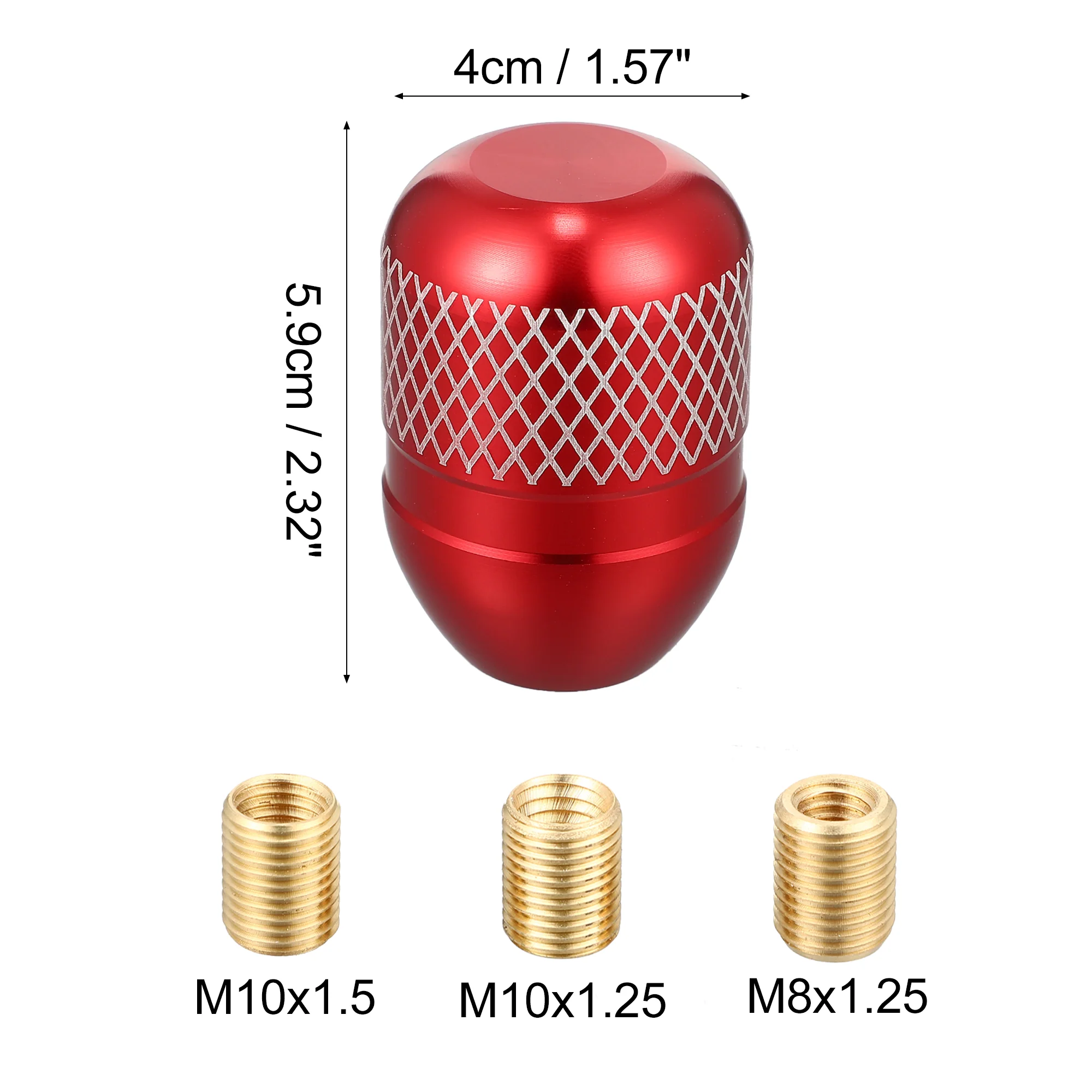 1 Set Universal Aluminum Alloy Car Automatic Manual Weighted Shifter Knob Gear Shift Knobs with Adapter Kit Red - Image 5