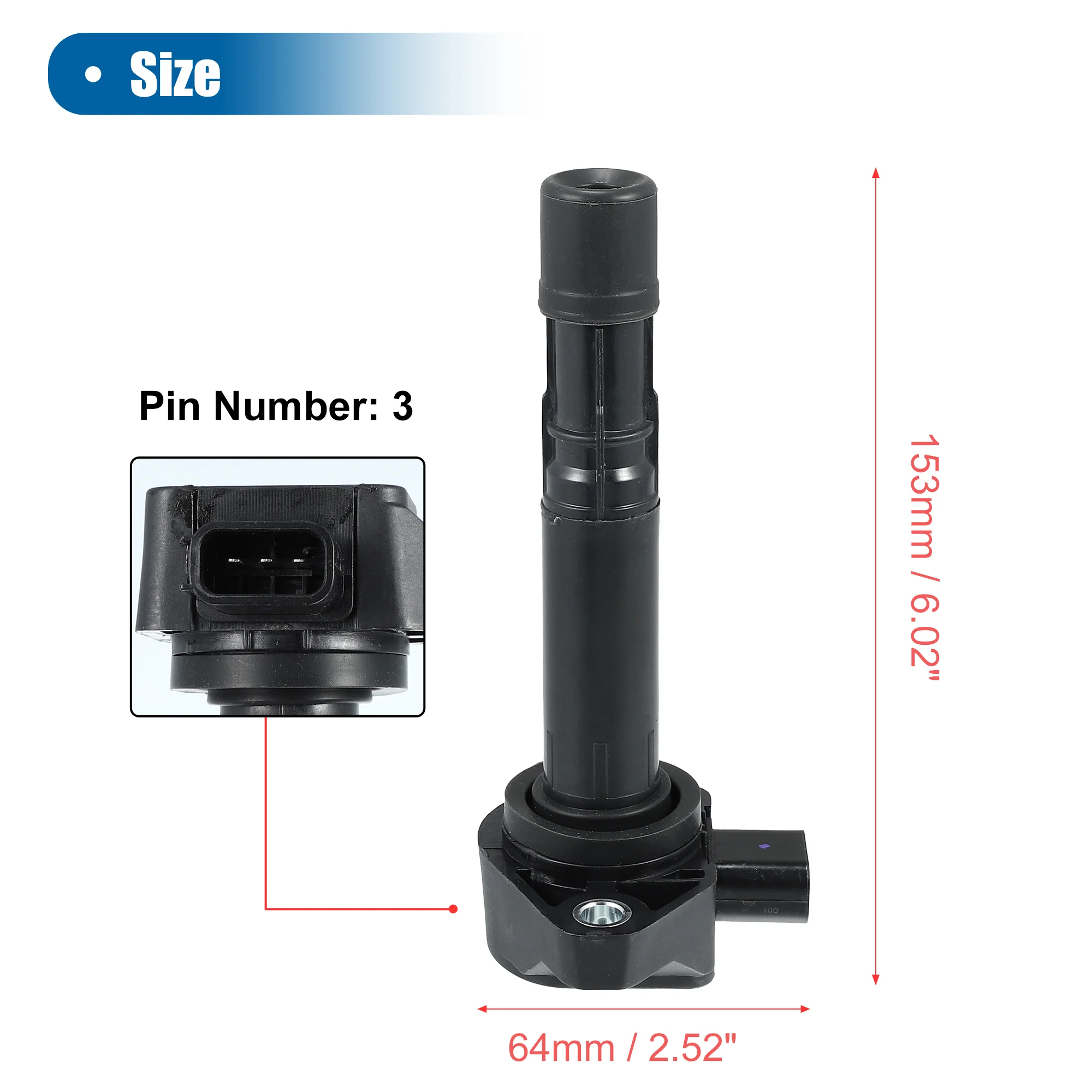 4pcs Ignition Coil for Honda Civic L4 1.7L 2001-2005 for Honda Pilot 3.5L 2003-2008 for Acura MDX 3.5L 2001-2006 3.7L 2007-2009 C1460 UF-400 UF400 30520-P8E-A00 30520-PGK-A01 - Image 6