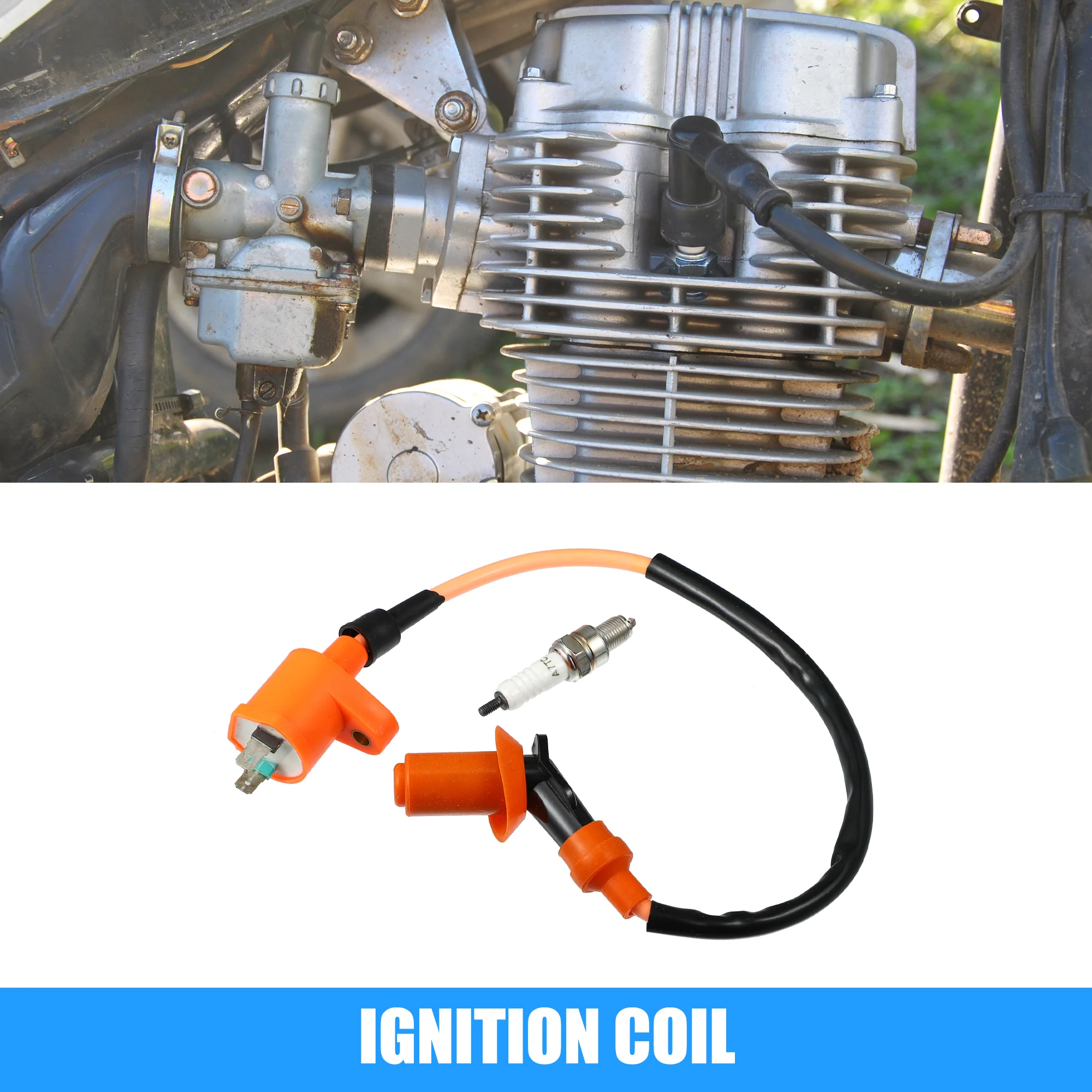 Motorcycle Racing Ignition Coil Spark Plug Kit for GY6 Chinese 50cc 125cc 150cc Motorcycle for Honda ATV Dirt Bike Taotao Scooter Moped Go Kart - Image 2