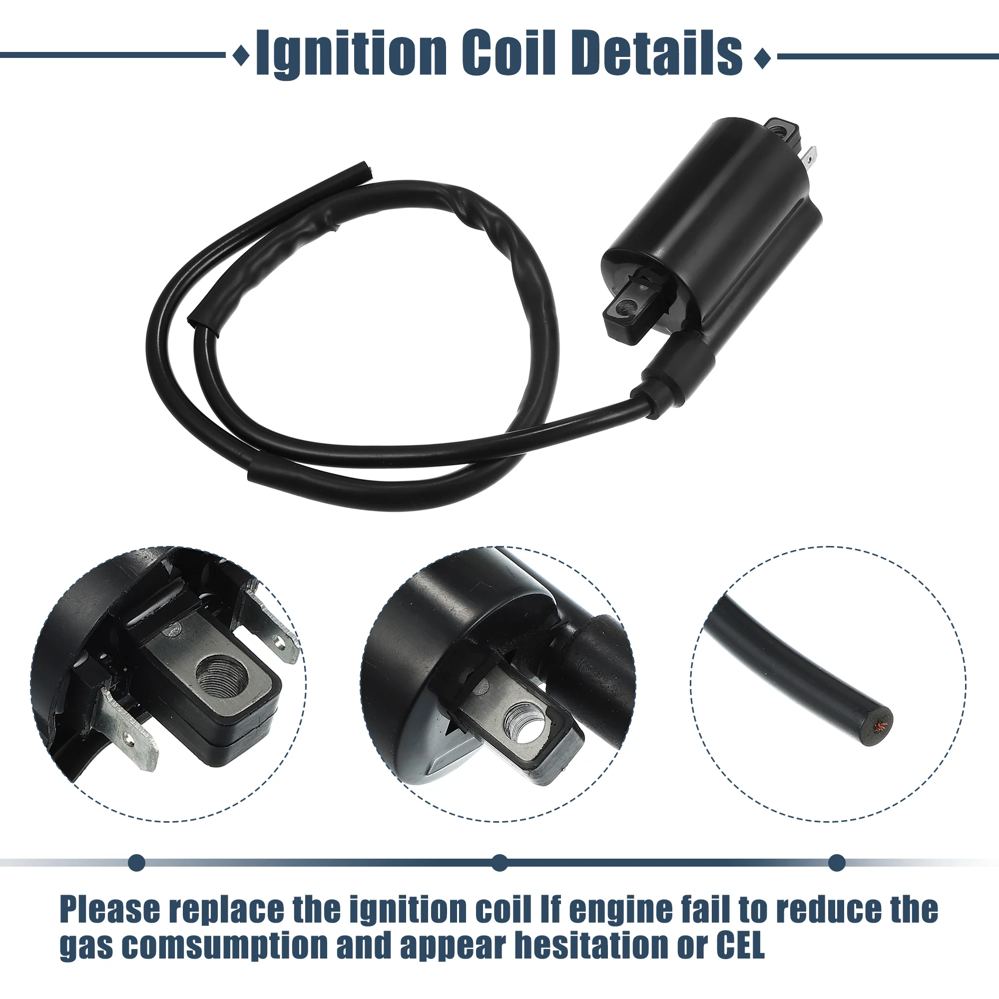 Ignition Coil for Kawasaki Mule 3010 3020 4010 FD620D FD440V for Vulcan Coil 21121-2092 AM120732 for Riding Lawn Mower Utility Vehicle Ignition Electrical Coil Pack Black - Image 4