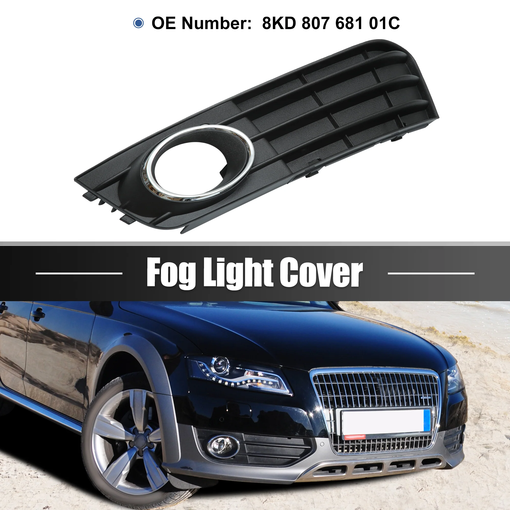 8KD 807 681 01C Front Left Driver Side Fog Light Grille Cover Trim for Audi A4 2009-2012 - Image 4