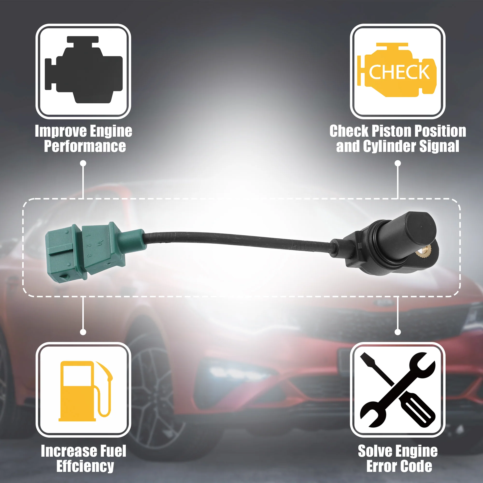 Crankshaft Position Sensor 39350-37110 for Kia Optima LX, SE 2.7L V6 - Gas 2001-2003 for Kia Optima EX, LX 2.7L V6 - Gas 2004-2006 - Image 5