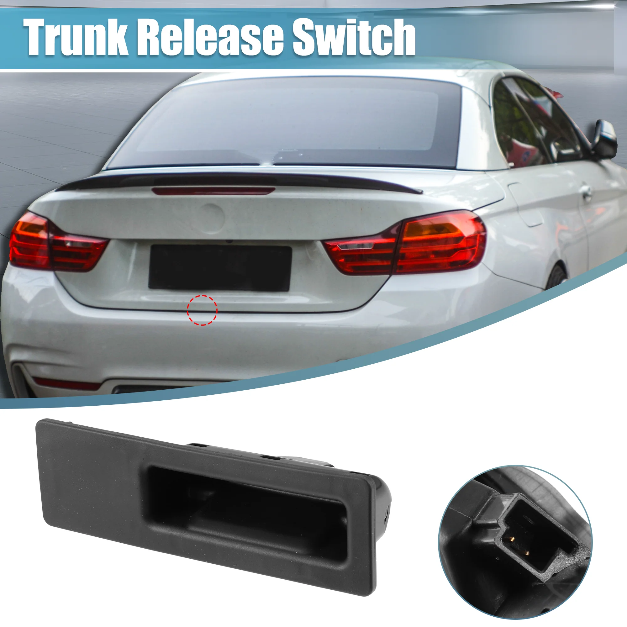 51247368752 Trunk Tailgate Handle Release Switch Rear Door Hatch Liftgate Latch Button Switch for BMW X3 2015-2017 for BMW X4 2015-2018 Black - Image 2