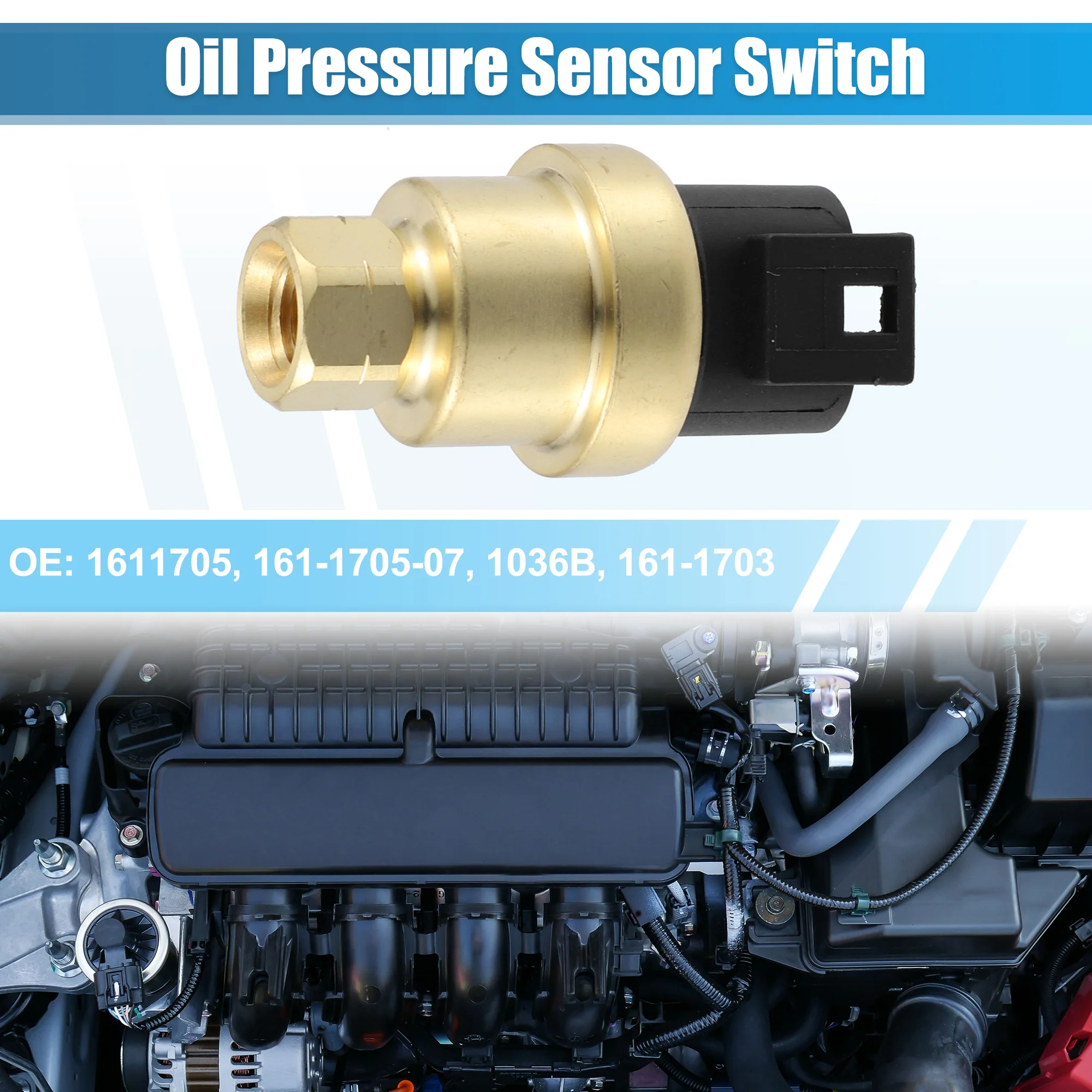 Engine Oil Pressure Sensor Switch 1611705 161-1705-07 1036B 161-1703 for Caterpillar - Image 2