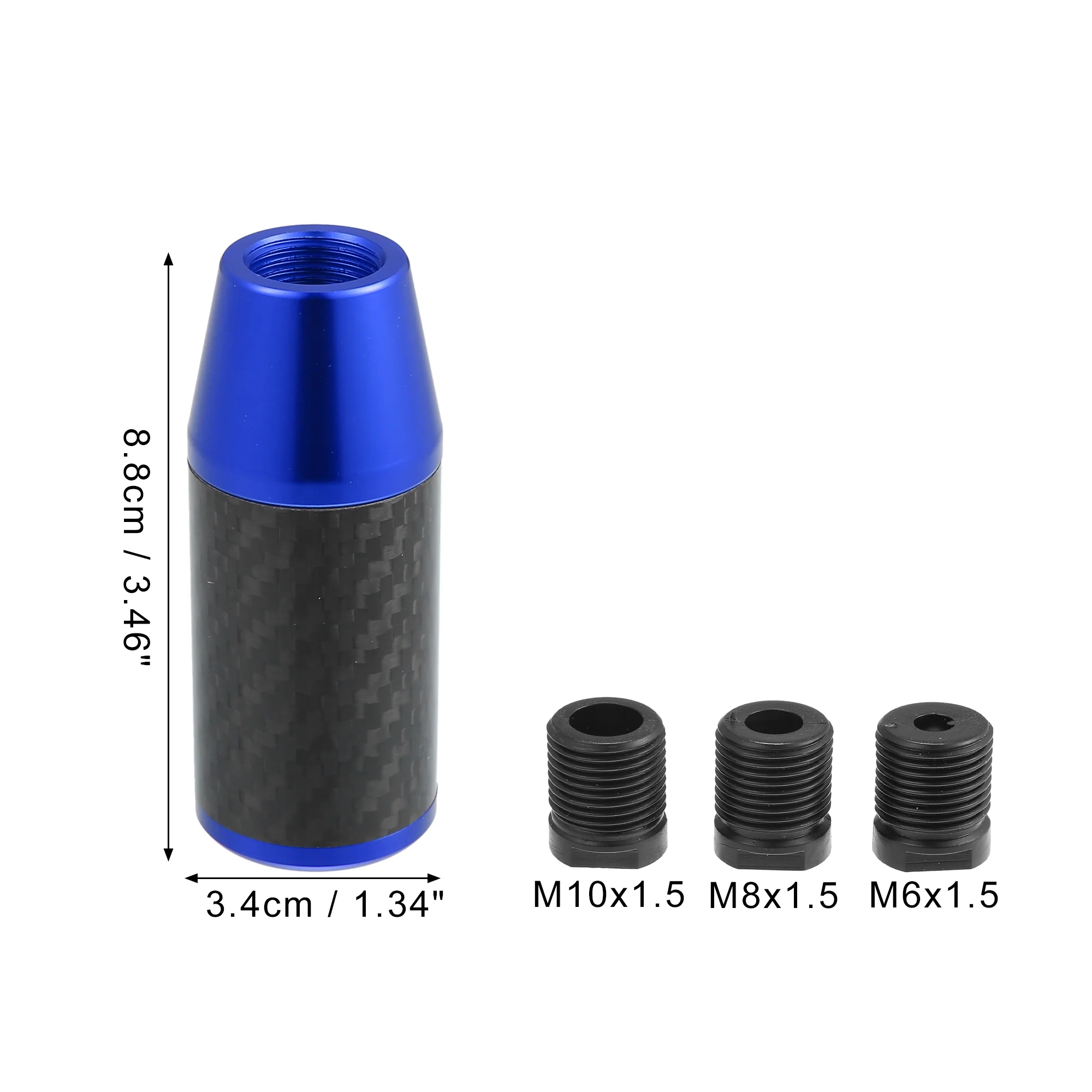Automatic Manual Gear Stick Shift Knob Transmission Gear Lever Stick Shifter Handle Carbon Fiber Pattern Blue - Image 6
