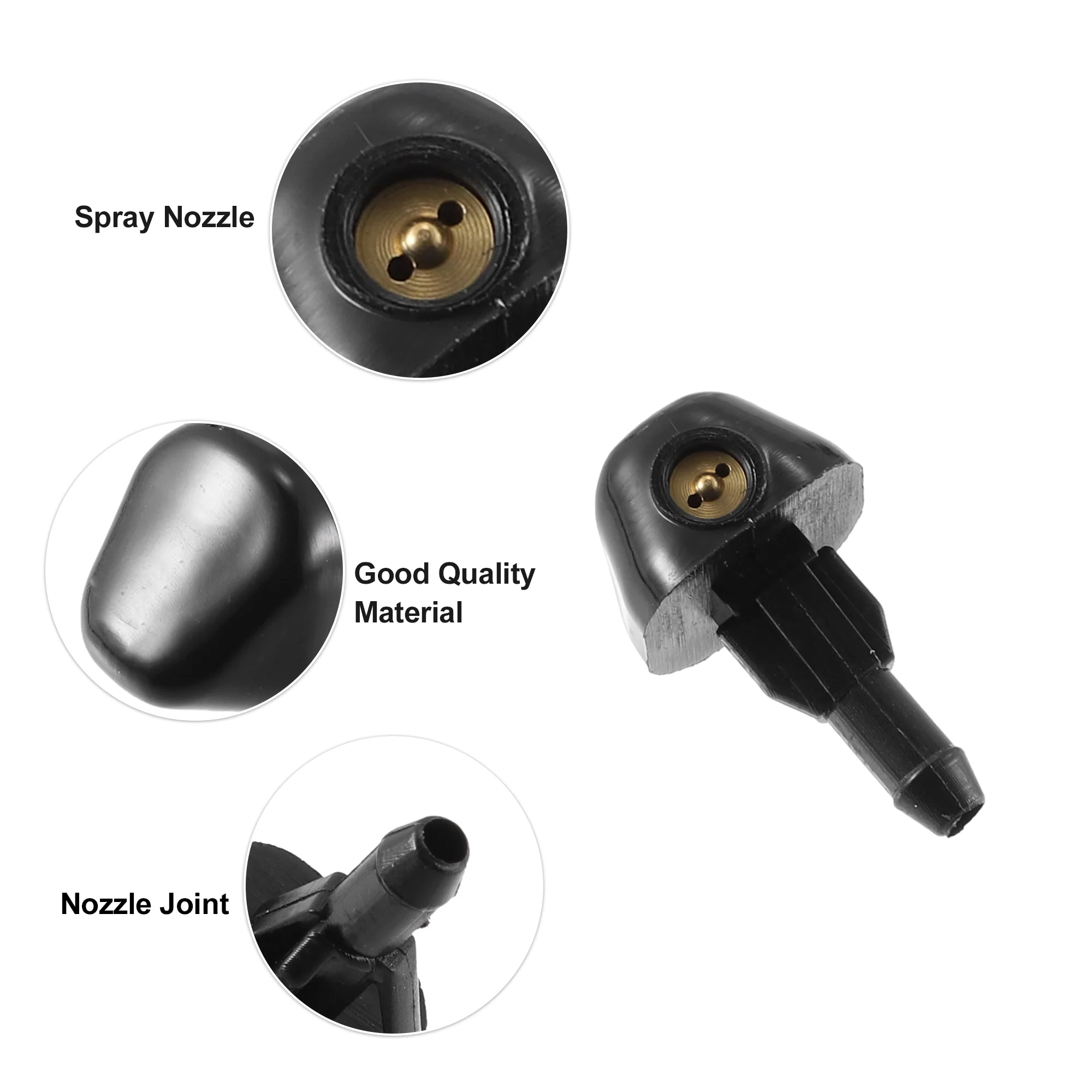 Front Car Windshield Washer Nozzle Wiper Spray Jet Fit for Toyota with Gasket - Pack of 4 Black - Image 5