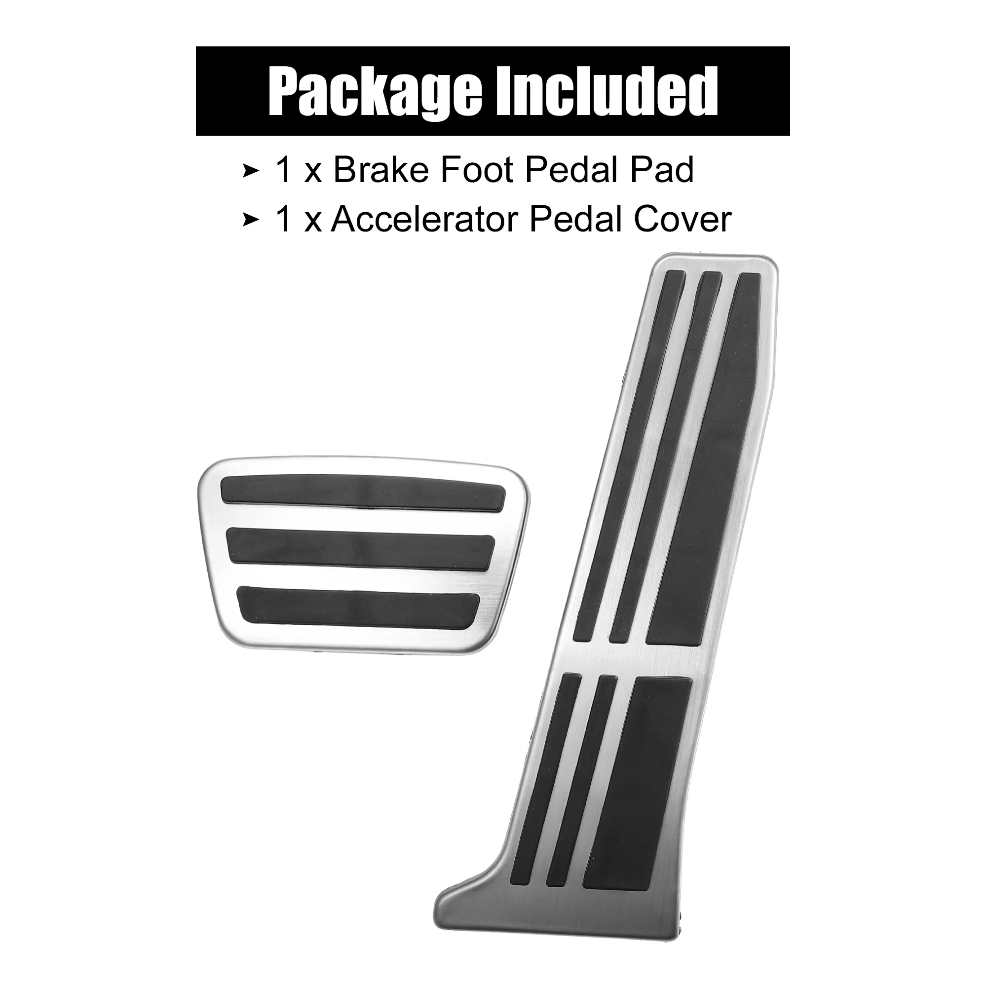 2 Pcs Brake Accelerator Foot Pedals Pad Cover Non-Slip for Toyota Silver Tone - Image 5