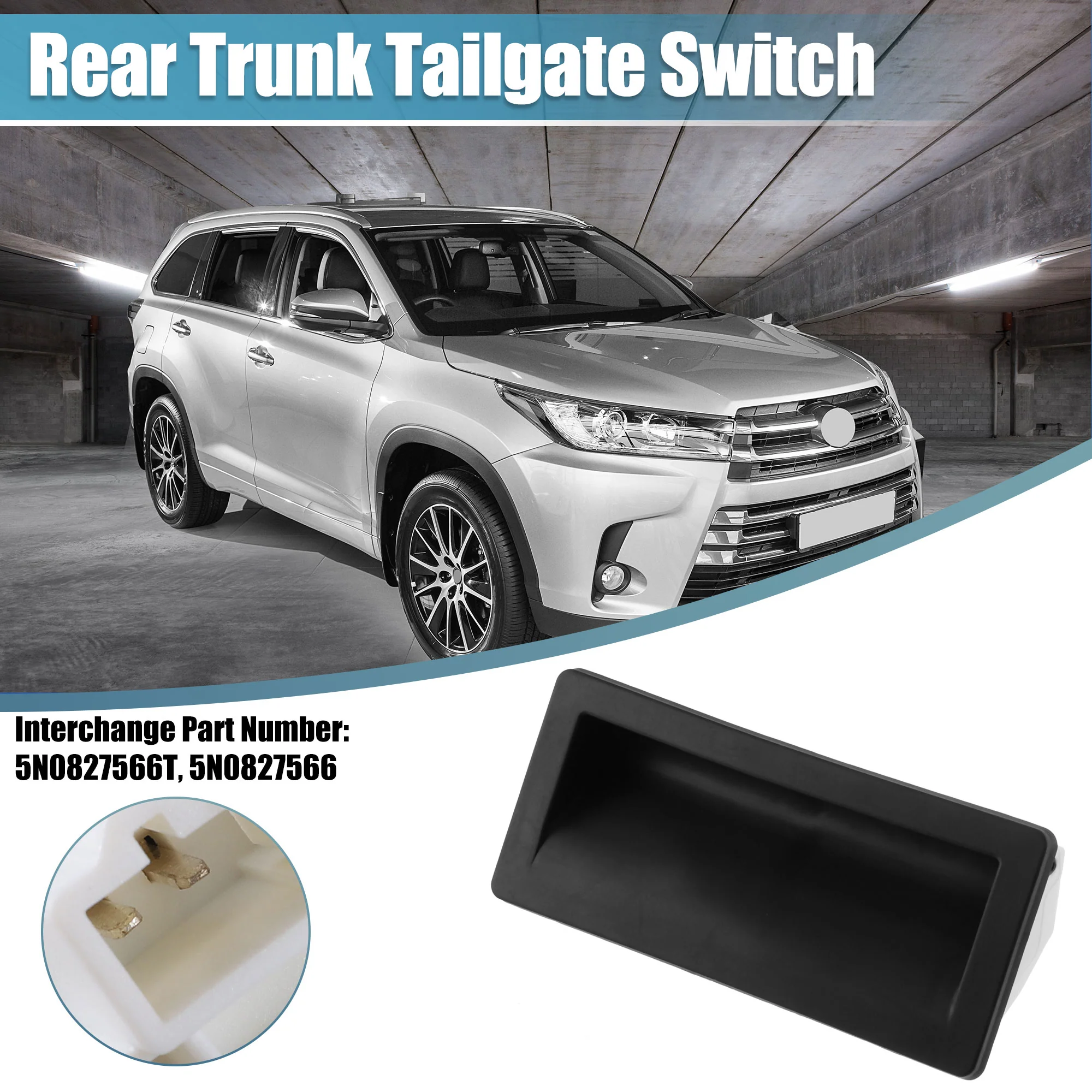 5N0827566T 5N0827566 Rear Trunk Tailgate Rear Door Switch for Volkswagen Jetta 2010-2018 for Volkswagen Tiguan 2009-2017 - Image 3