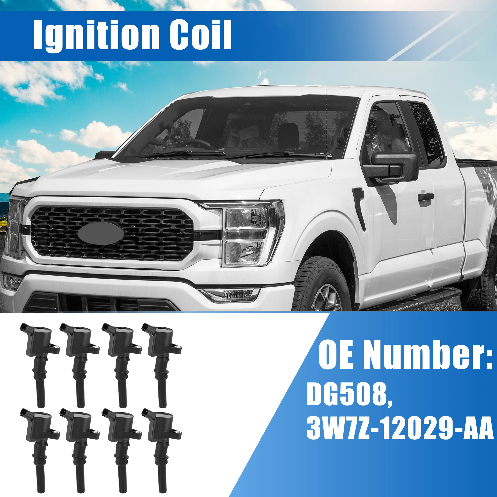 8pcs Car Ignition Coil DG508 3W7Z-12029-AA for Ford E-150 2003-2014 for Lincoln for Mercury - Image 2