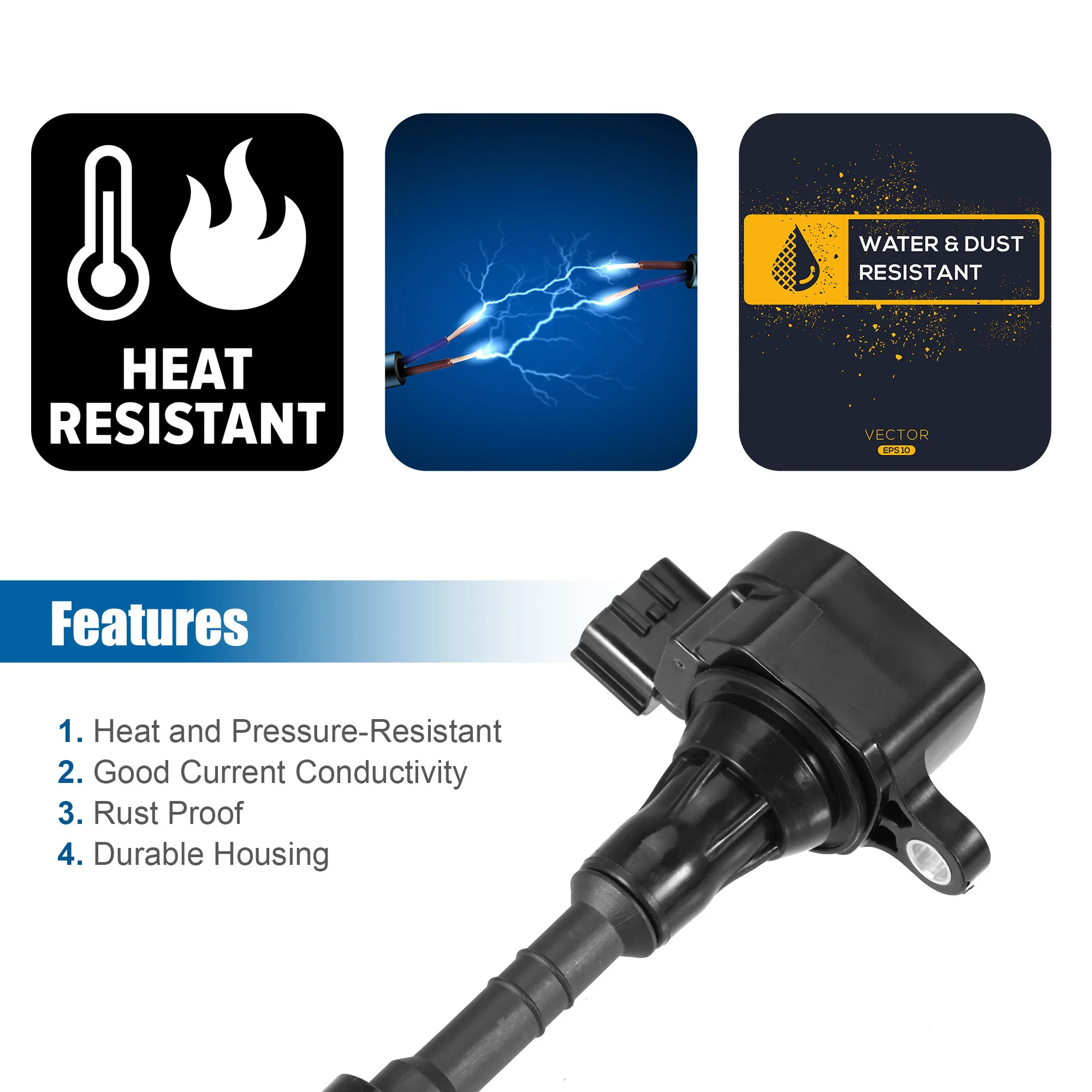 6pcs Car Ignition Coil 22448-8J115 22448-8J111 22448-8J11C UF349 for Nissan Altima 2002-2006 for Nissan Frontier 2005-2019 - Image 7