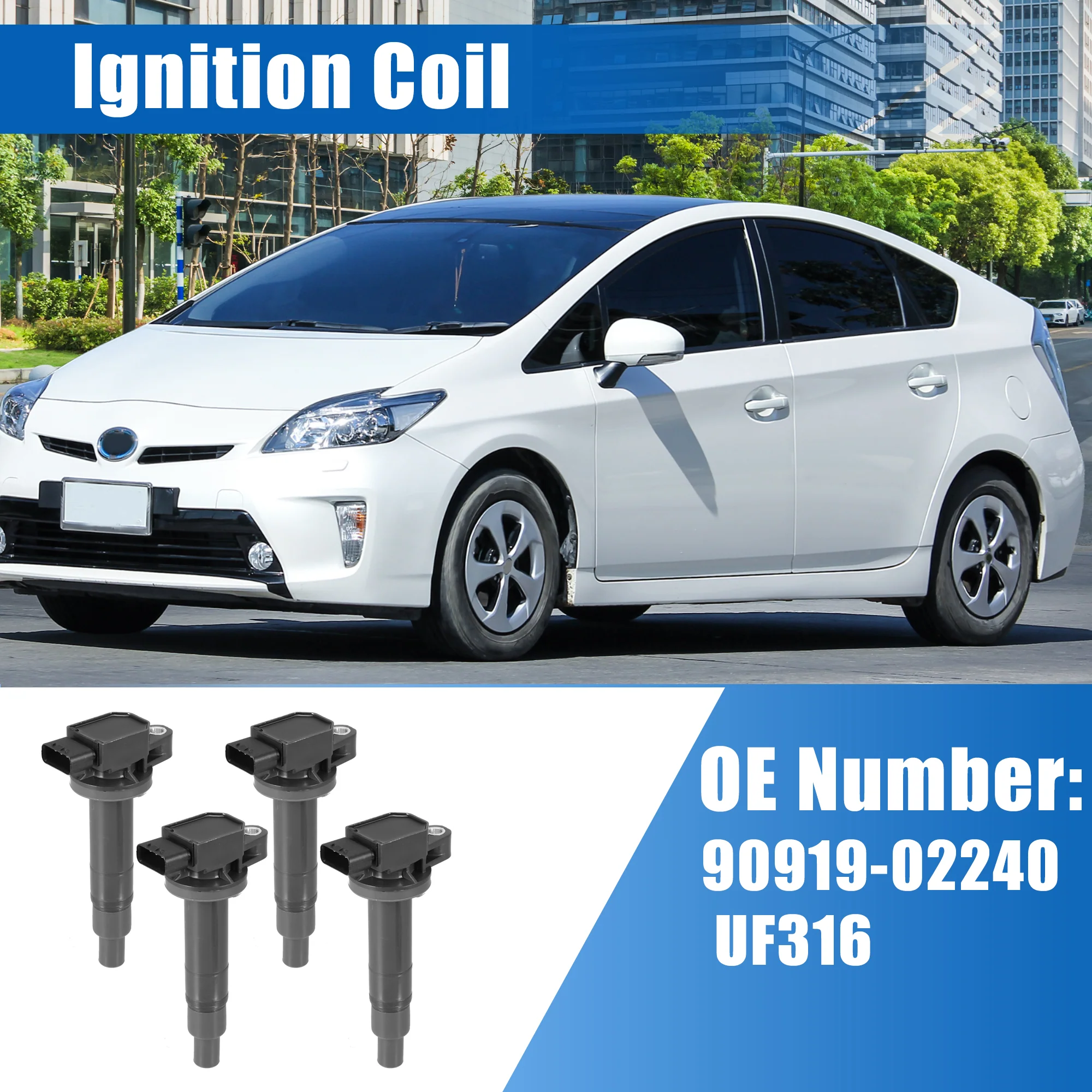 4pcs Car Ignition Coil 90919-02240 UF316 for Toyota Echo Base 1.5L L4 - Gas 2000-2005 for Scion - Image 2