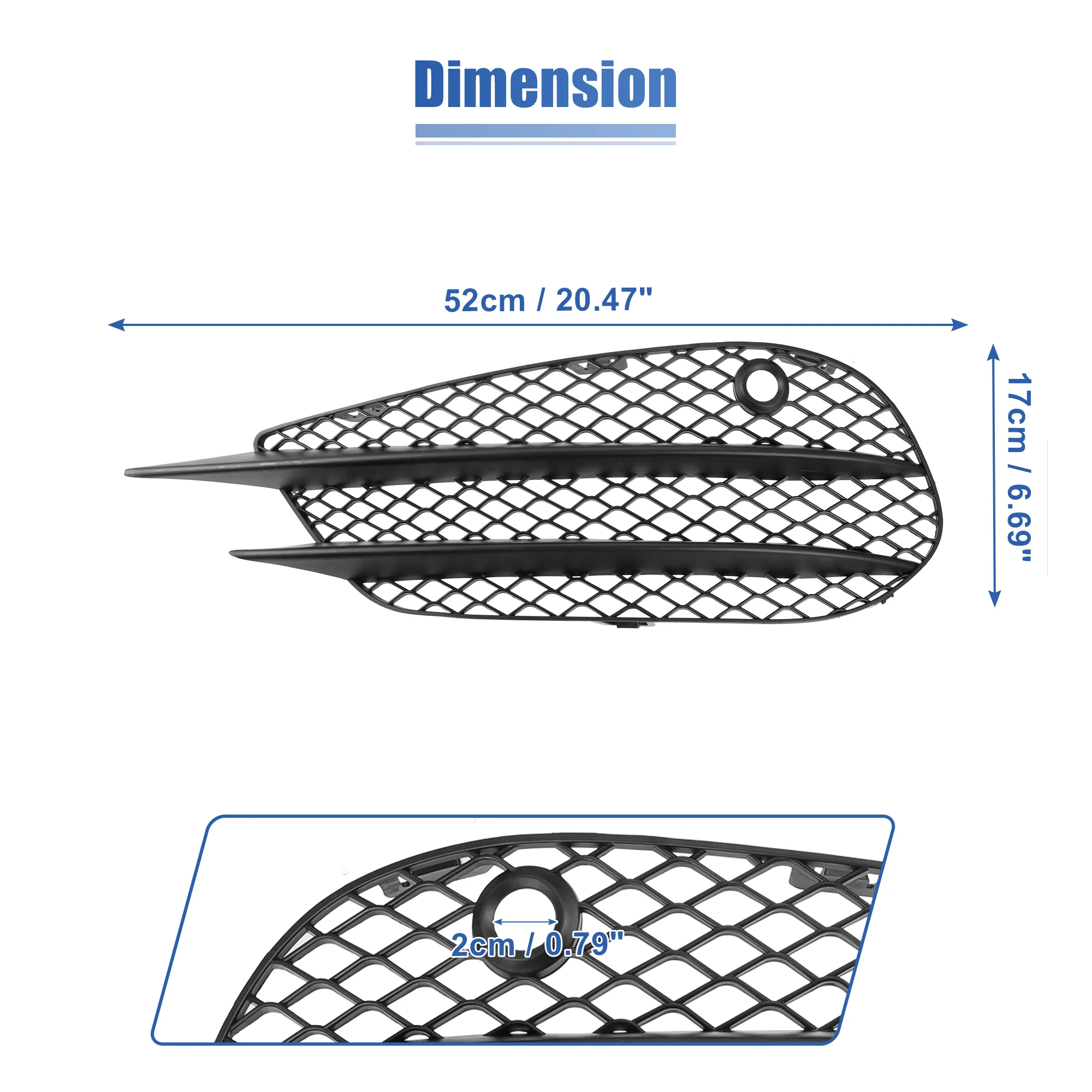 Pair 2058852523 2058854023 Front Right/Left Fog Light Grille Cover Trim Fog Lamp Grille for Mercedes-Benz C Class C300 2015-2018 - Image 6