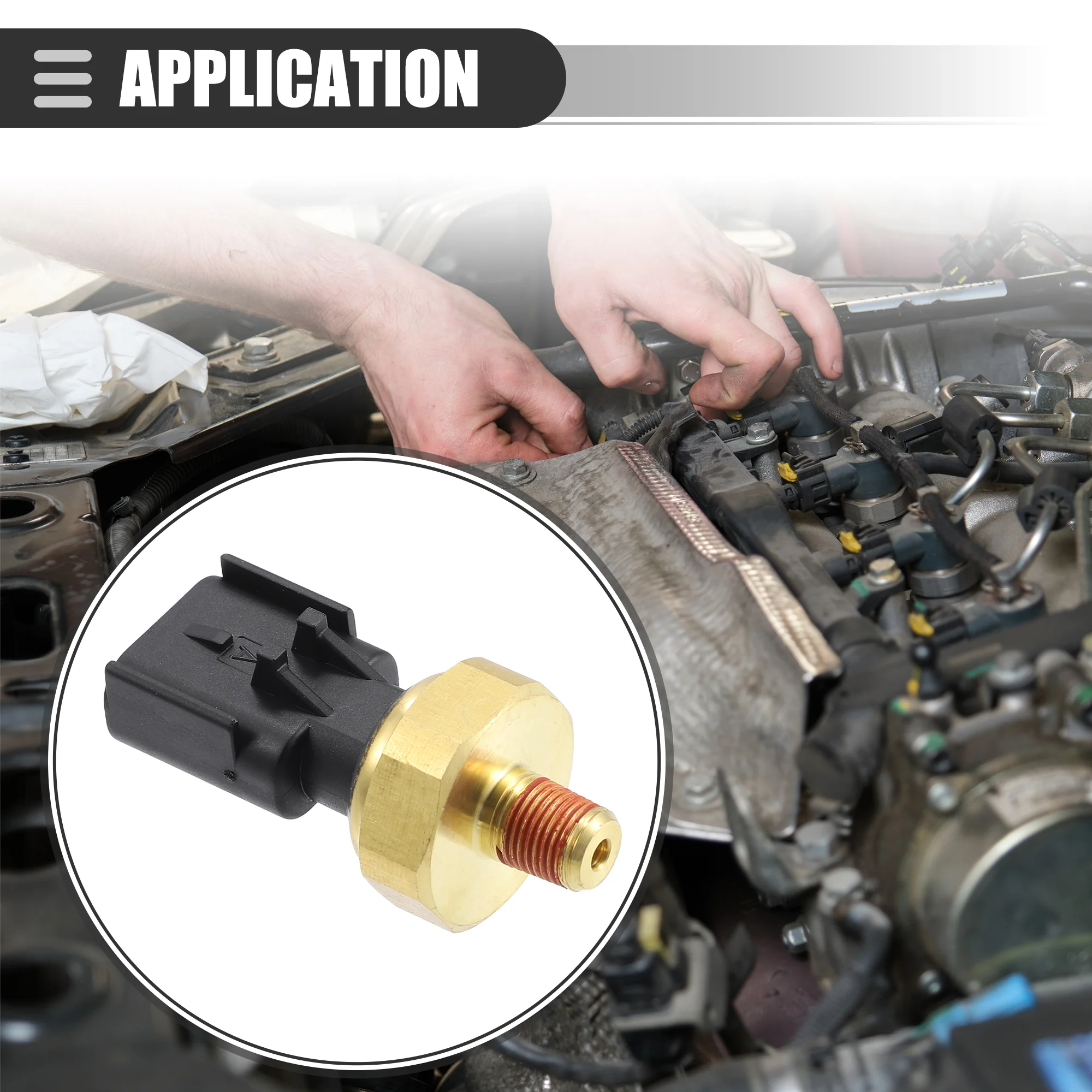 Engine Oil Pressure Sensor Switch, Oil Pressure Sensor Switch, for Jeep Grand Cherokee 2002, ABS + Aluminum, 5149064AA, Black Gold Tone - Image 5
