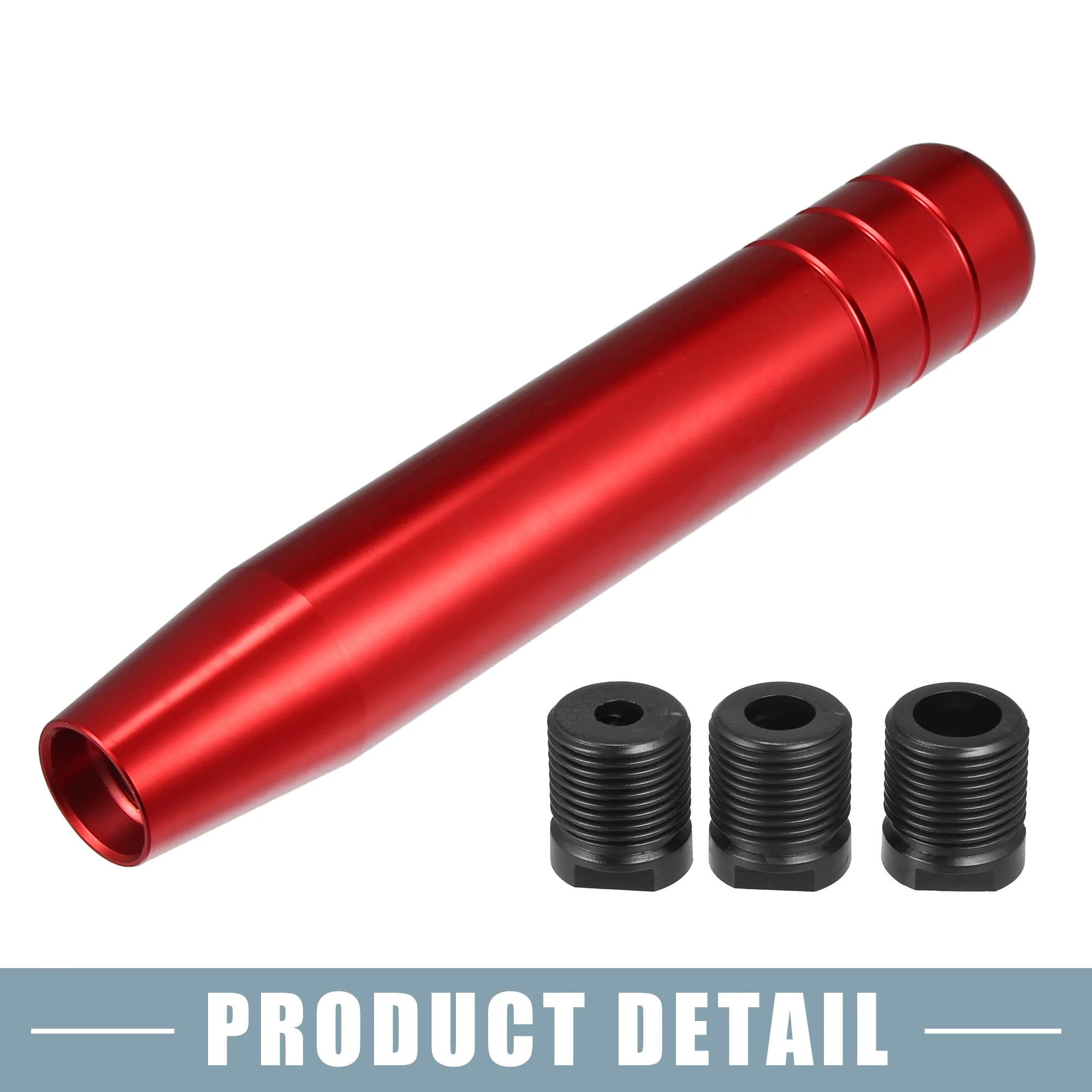 Car Gear Shift Knob Universal with 3 Threaded Adapters 7 Inch Lever Cover Head Aluminum Alloy Red - Image 7