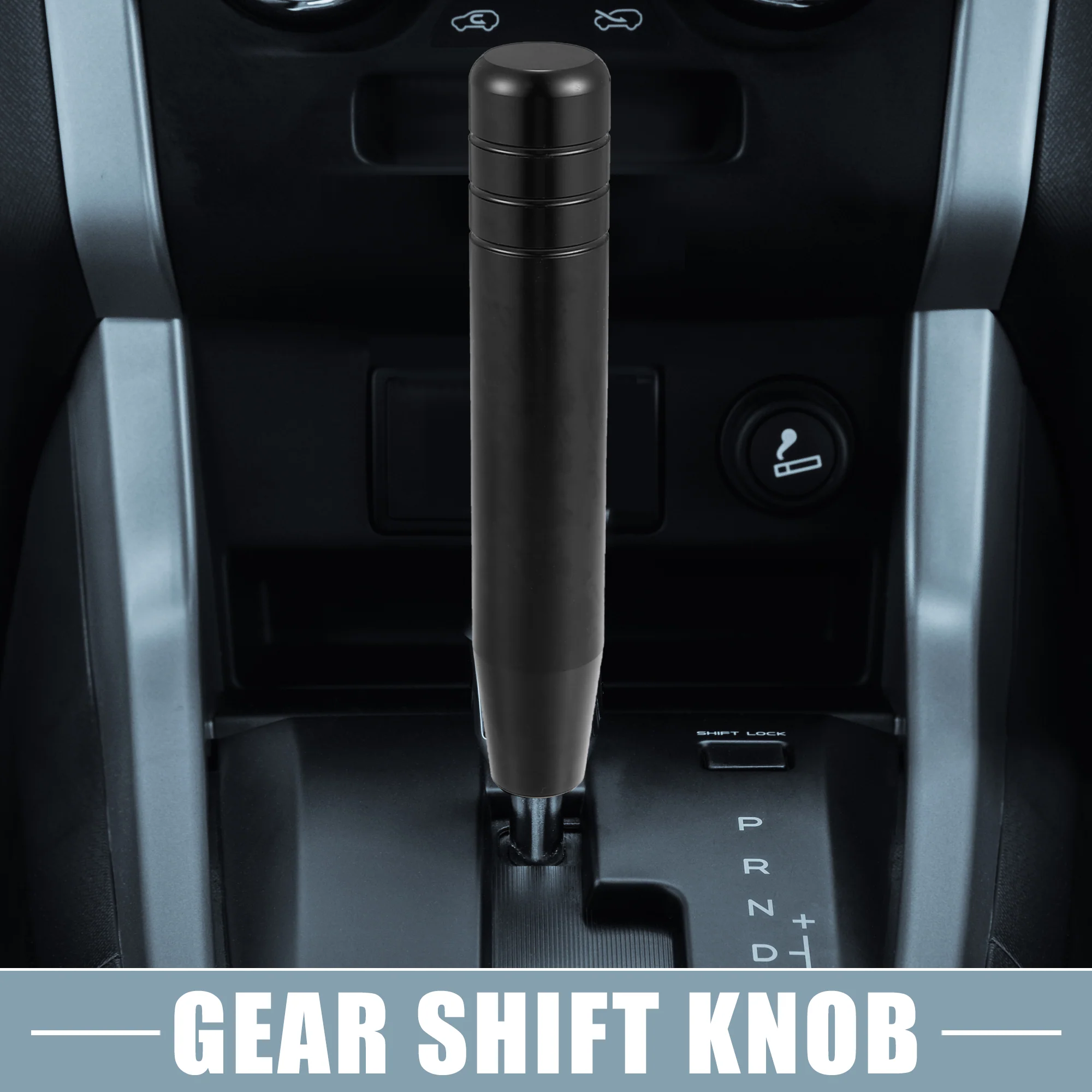 Car Gear Shift Knob Universal with 3 Threaded Adapters 7 Inch Lever Cover Head Aluminum Alloy Black - Image 4
